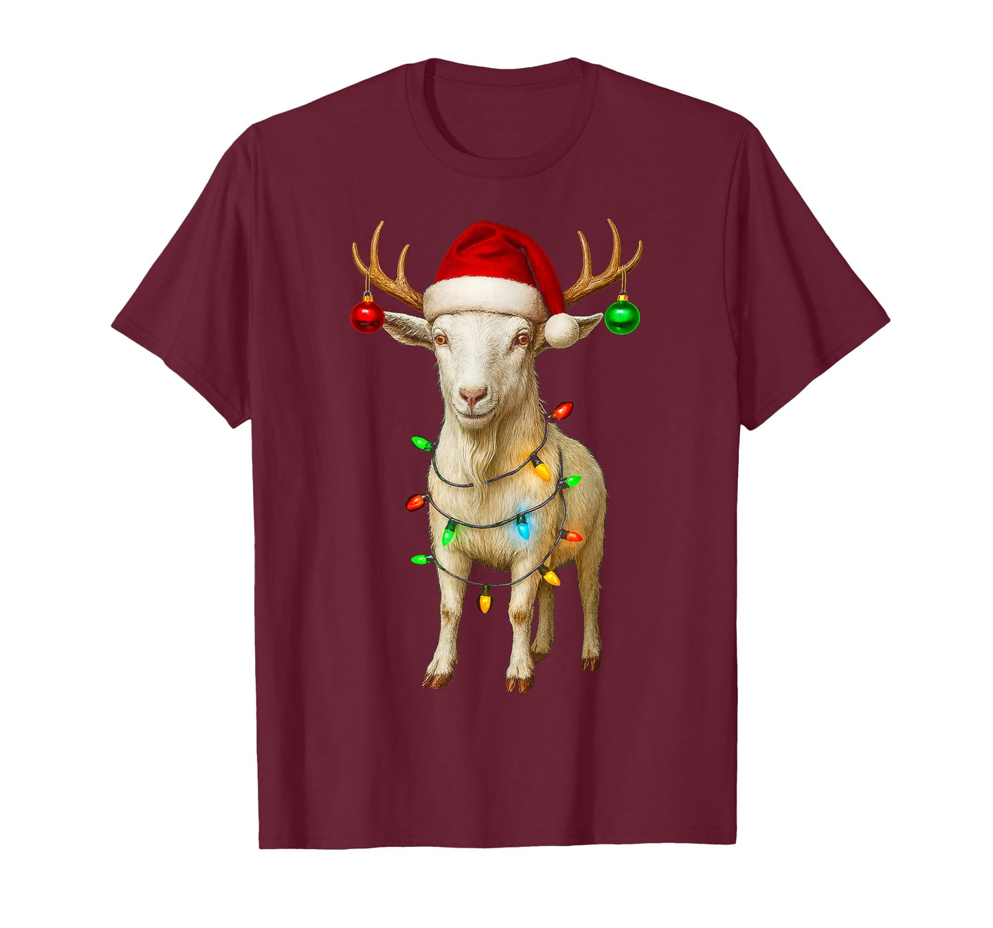 Goat Christmas Farm Animals Santa Hat Lover T-Shirt