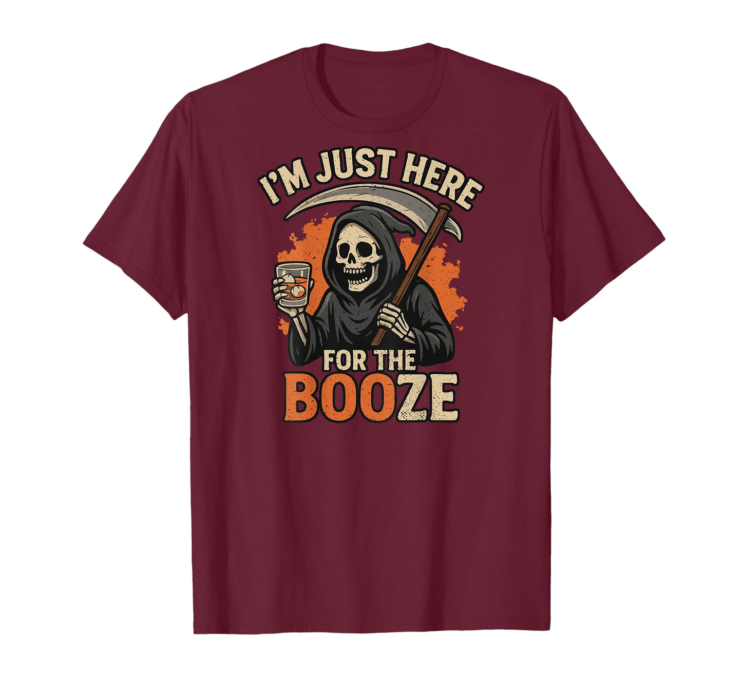 Back Print, Boo Halloween Booze, Whiskey Costume Halloween T-Shirt