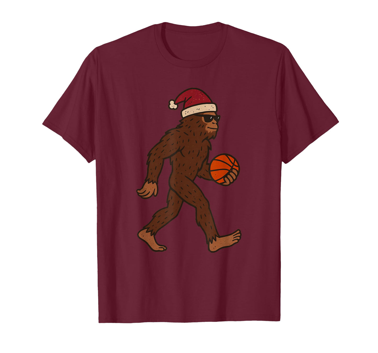 Sasquatch Basketball Xmas Holiday Funny Christmas T-Shirt