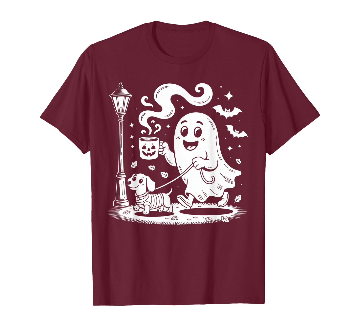 Funny Dachshund Ghost Halloween Spooky Season Weenie Dog T-Shirt