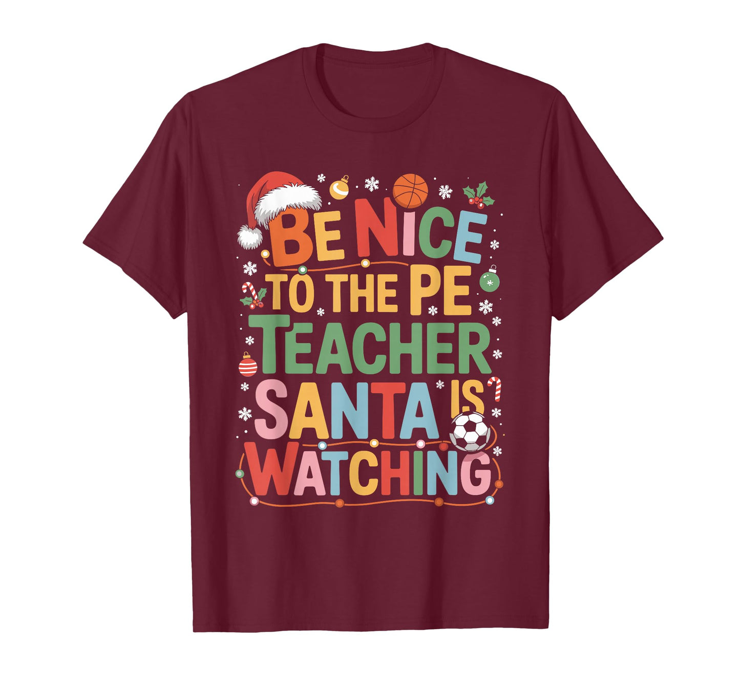 PE Teacher Christmas Physical Education Xmas T-Shirt
