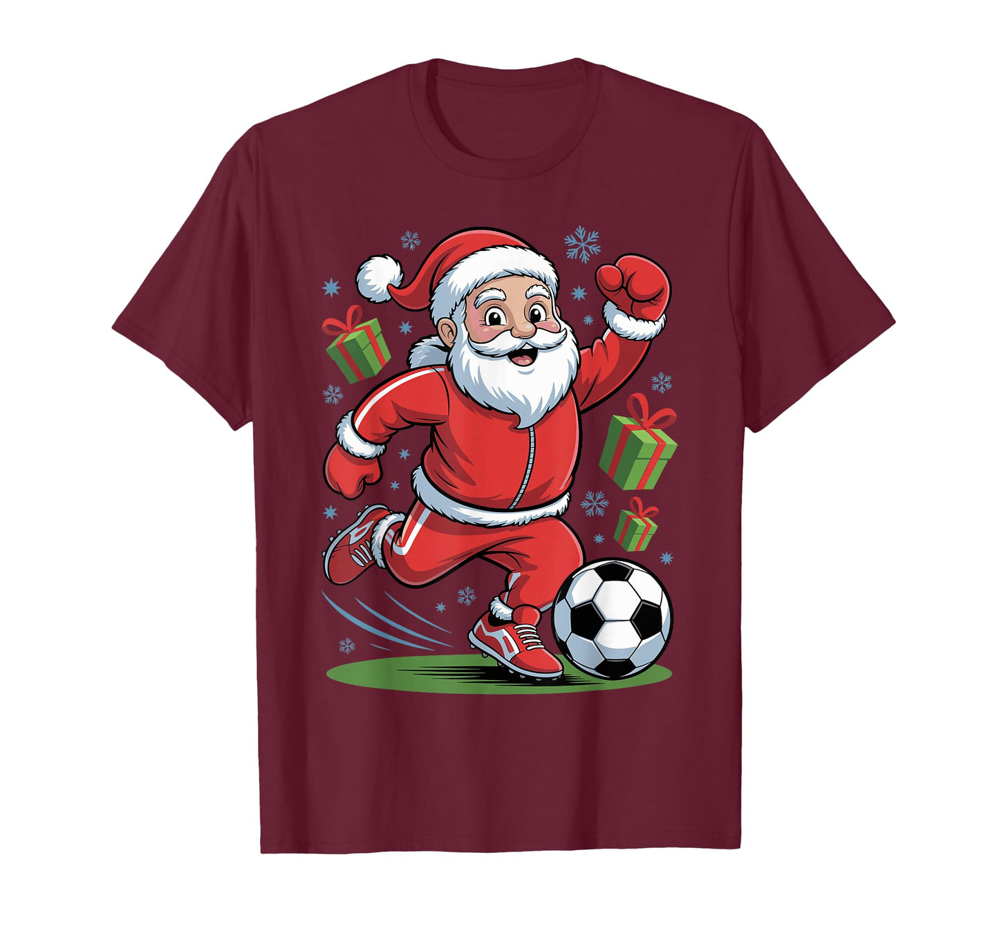 Funny Santa Playing Soccer Holiday Christmas Xmas Pajama T-Shirt