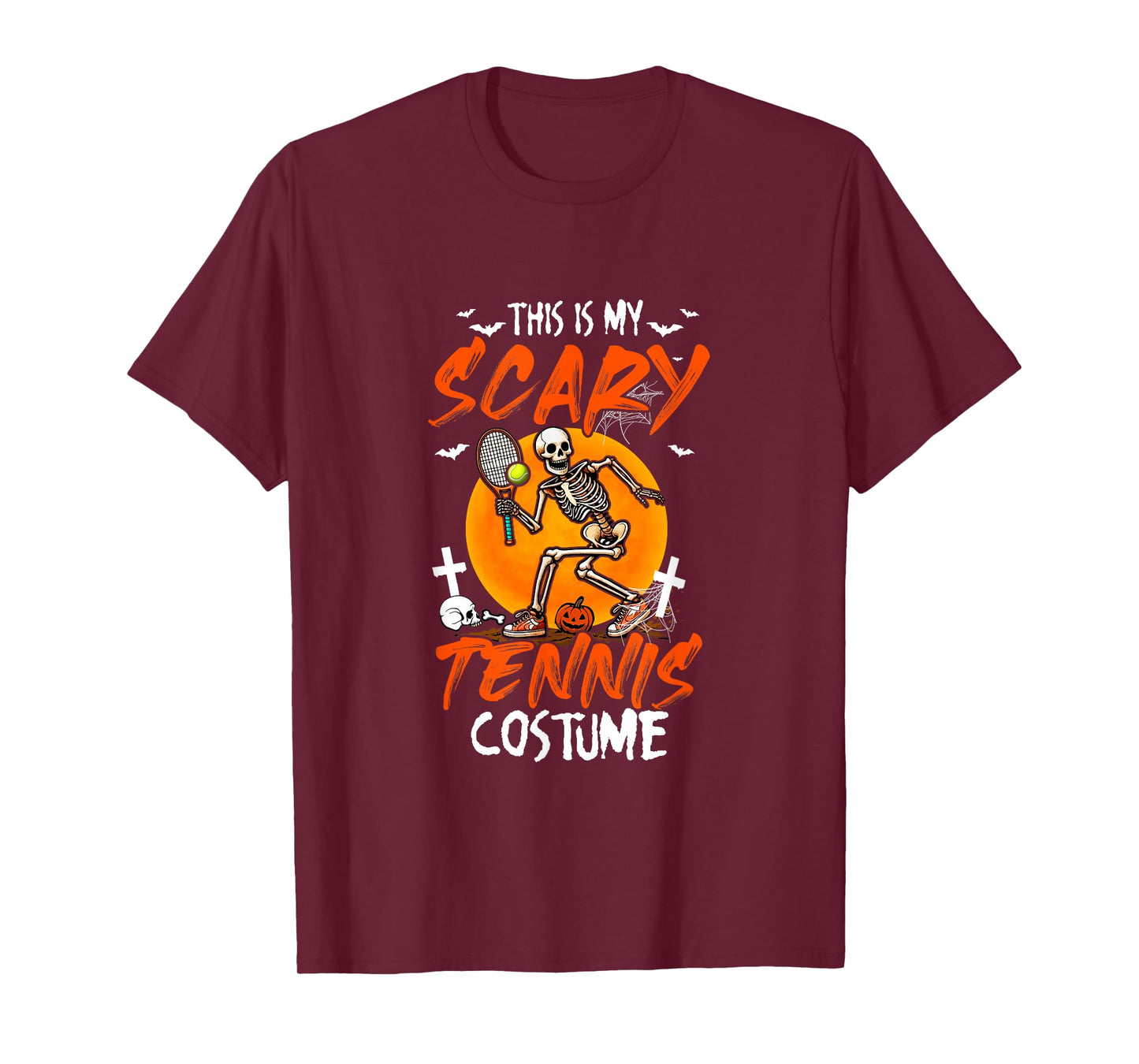My Scary Tennis Costume Skeleton Halloween Player Team T-Shirt