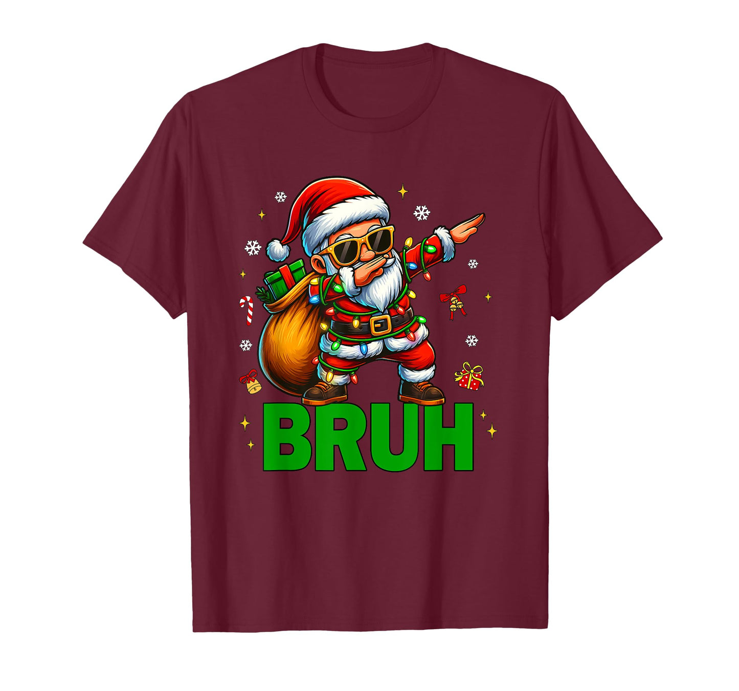 Merry Christmas Bruh Dabbing Funny Santa Claus Men Women T-Shirt