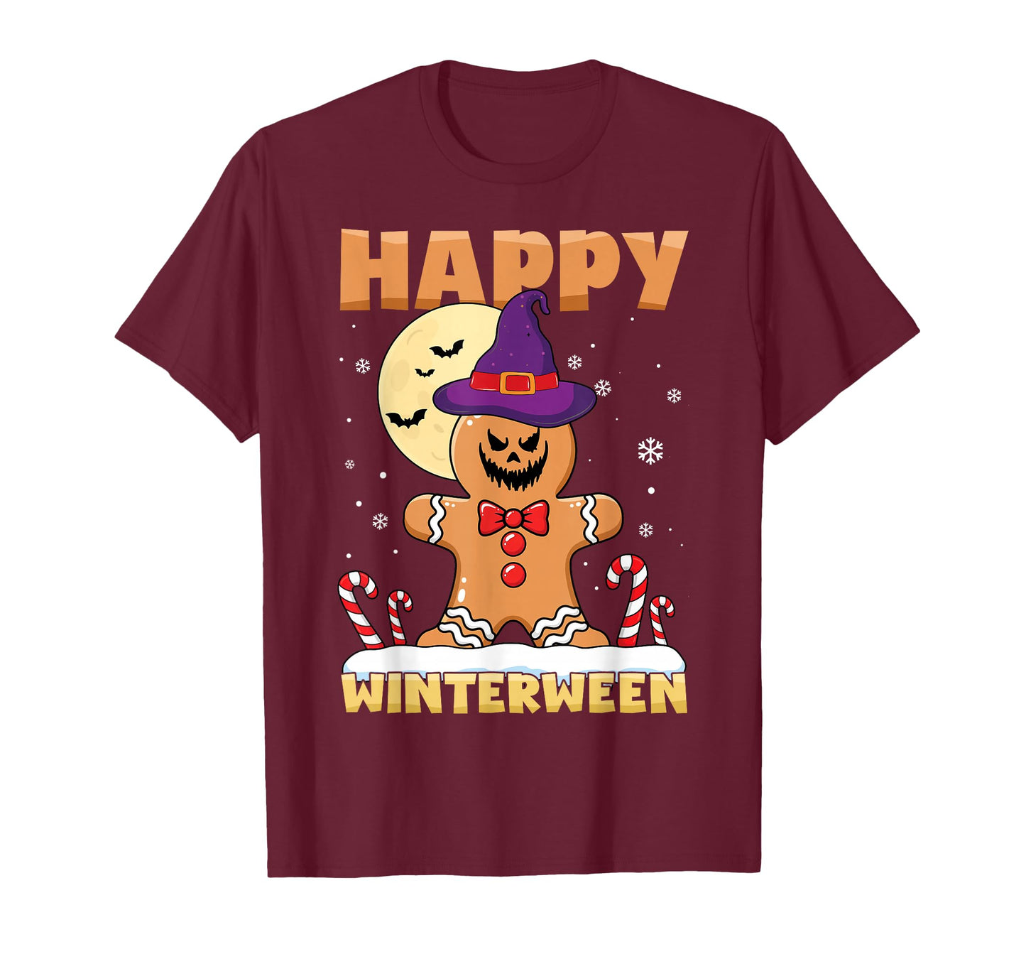 Happy Winterween Halloween Gingerbread Christmas Winter T-Shirt