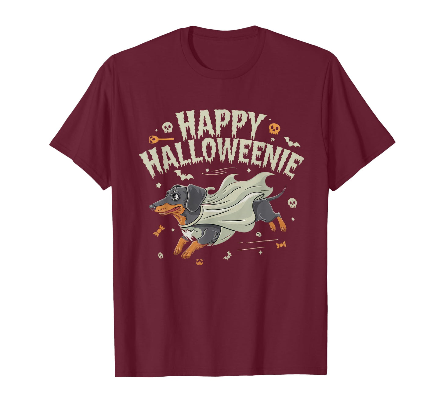 Happy Halloweenie Tshirt Women Men Wiener Monster Party T-Shirt