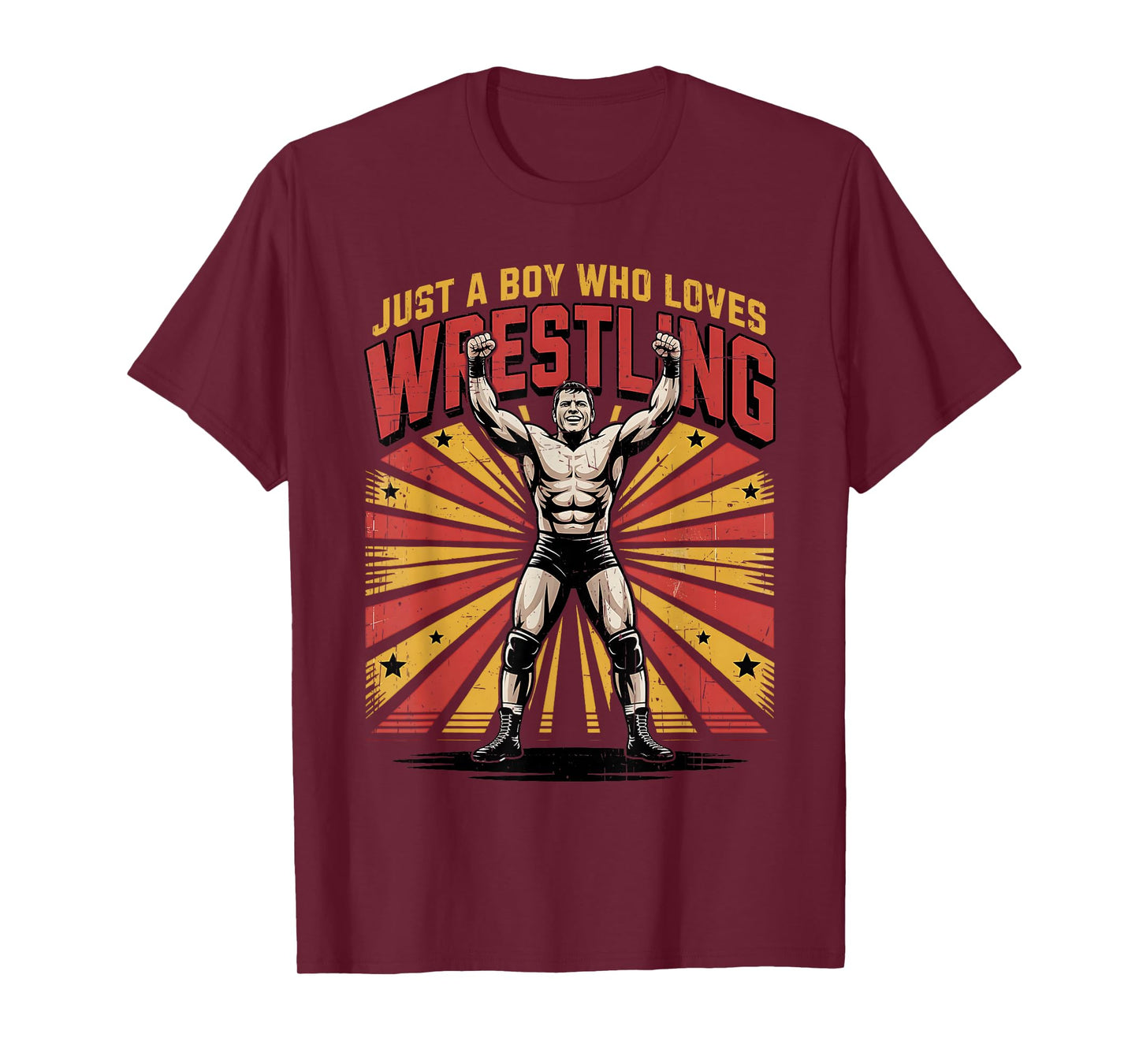 Retro Vintage Just A Boy Who Loves Wrestling Boys Men T-Shirt