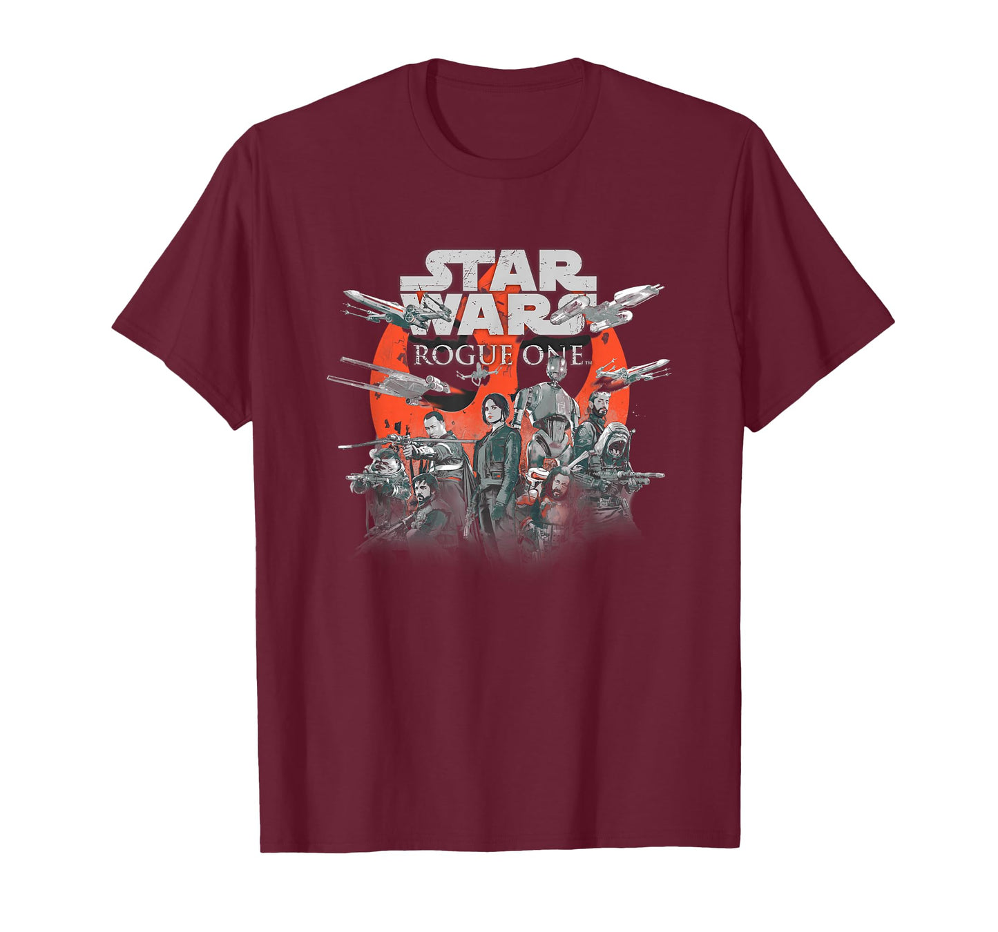 Star Wars Rogue One Distressed Rebel Group Vignette T-Shirt