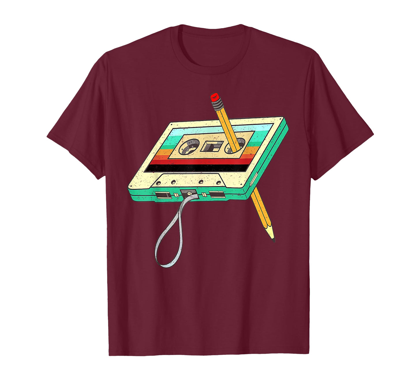 80s Cassette Tape Pencil 1980s Retro Vintage Throwback Music T-Shirt