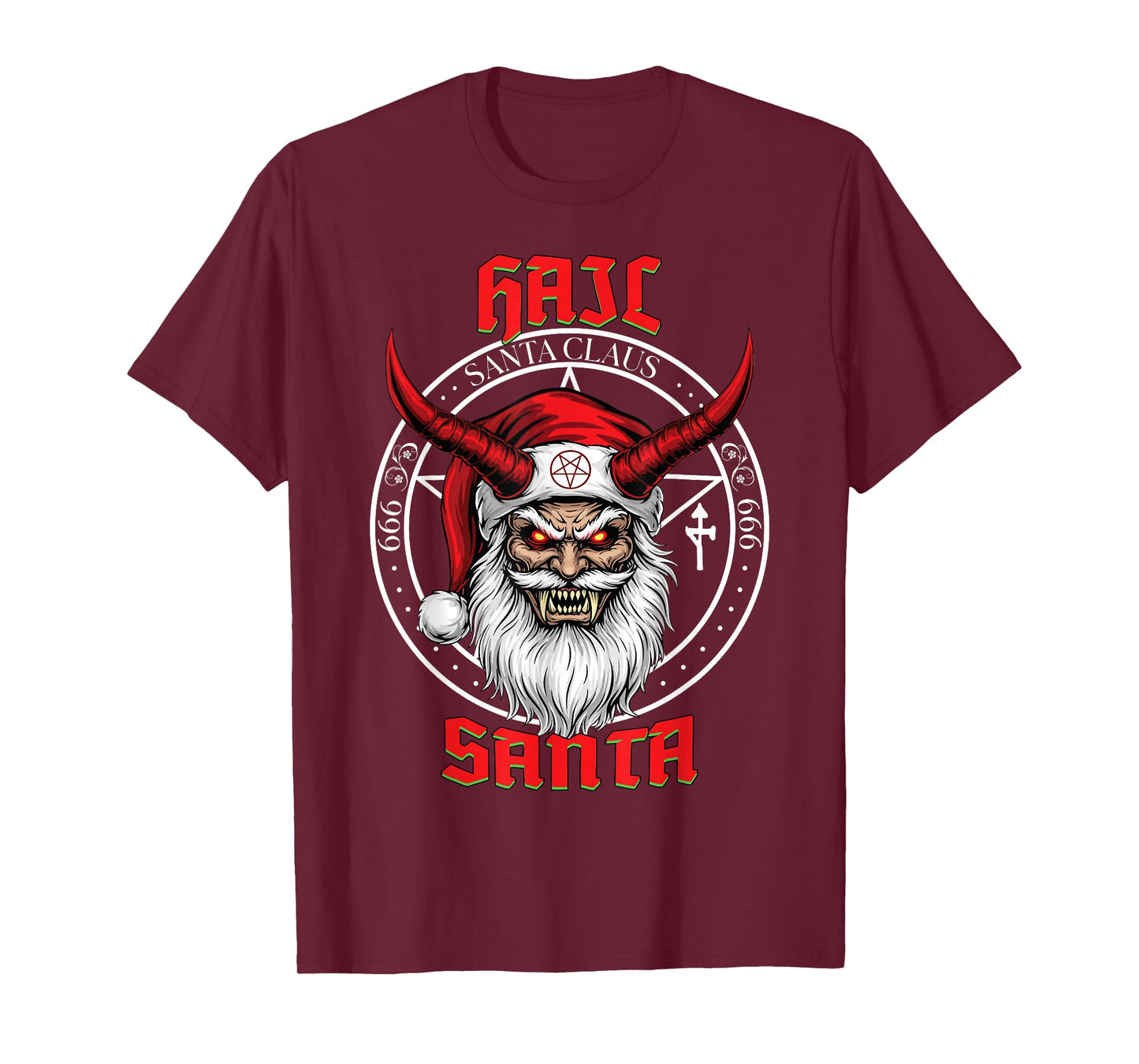 Hail Santa Krampus Pagan Solstice Gothic Anti Christmas T-Shirt