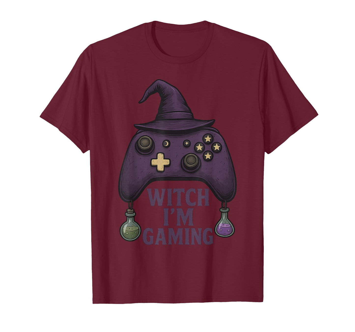 Halloween Witch I’m Gaming Funny Witch Controller T-Shirt