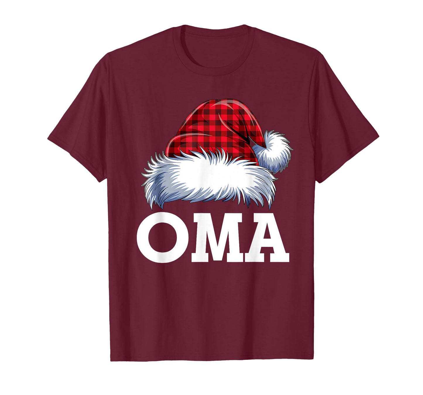 Oma Santa Red Plaid Christmas Family Matching Pajamas Xmas T-Shirt