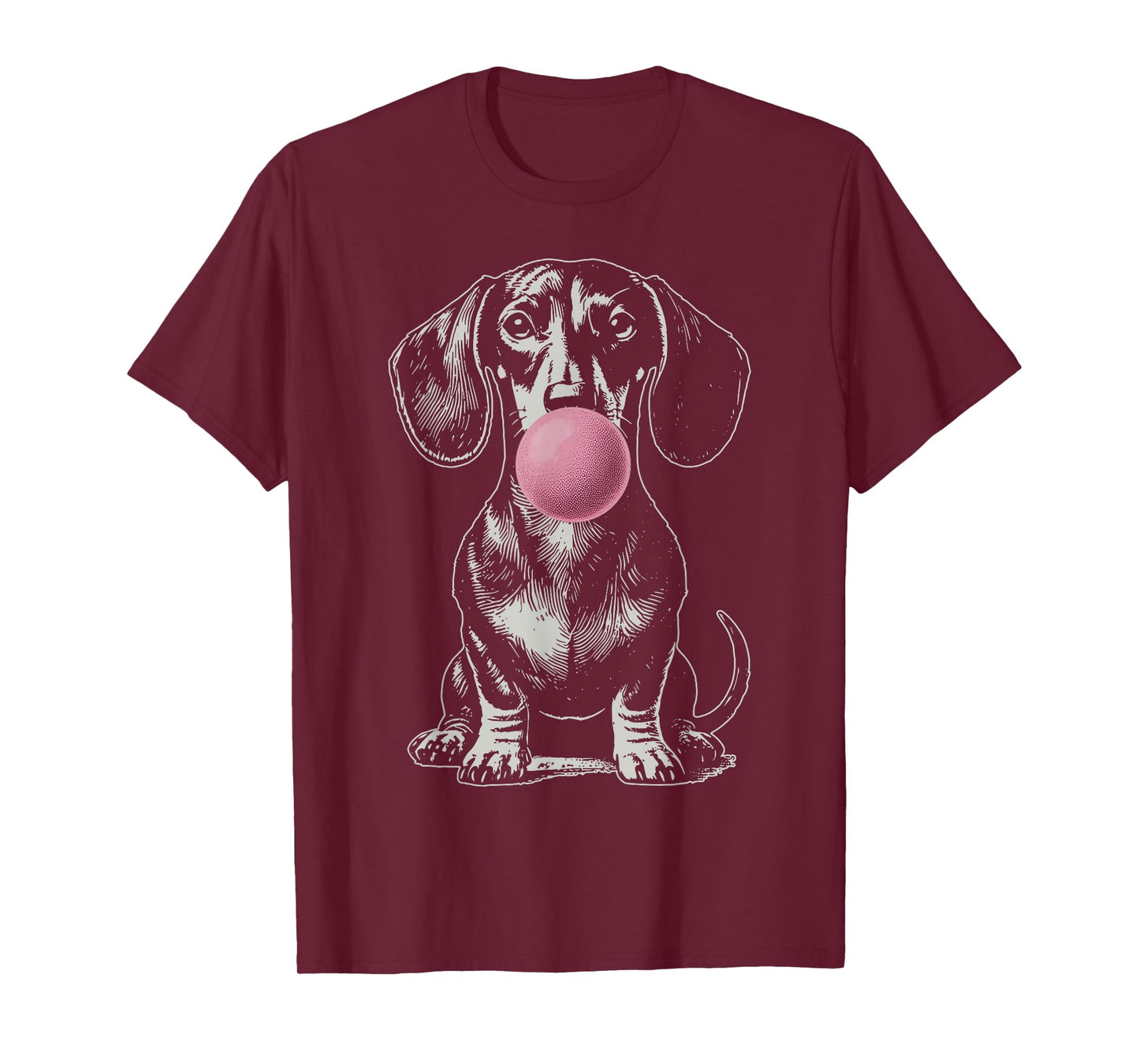 Vintage Dachshund Blowing Bubble Wiener Dog Dad Mom Owner T-Shirt for Men Women Kids