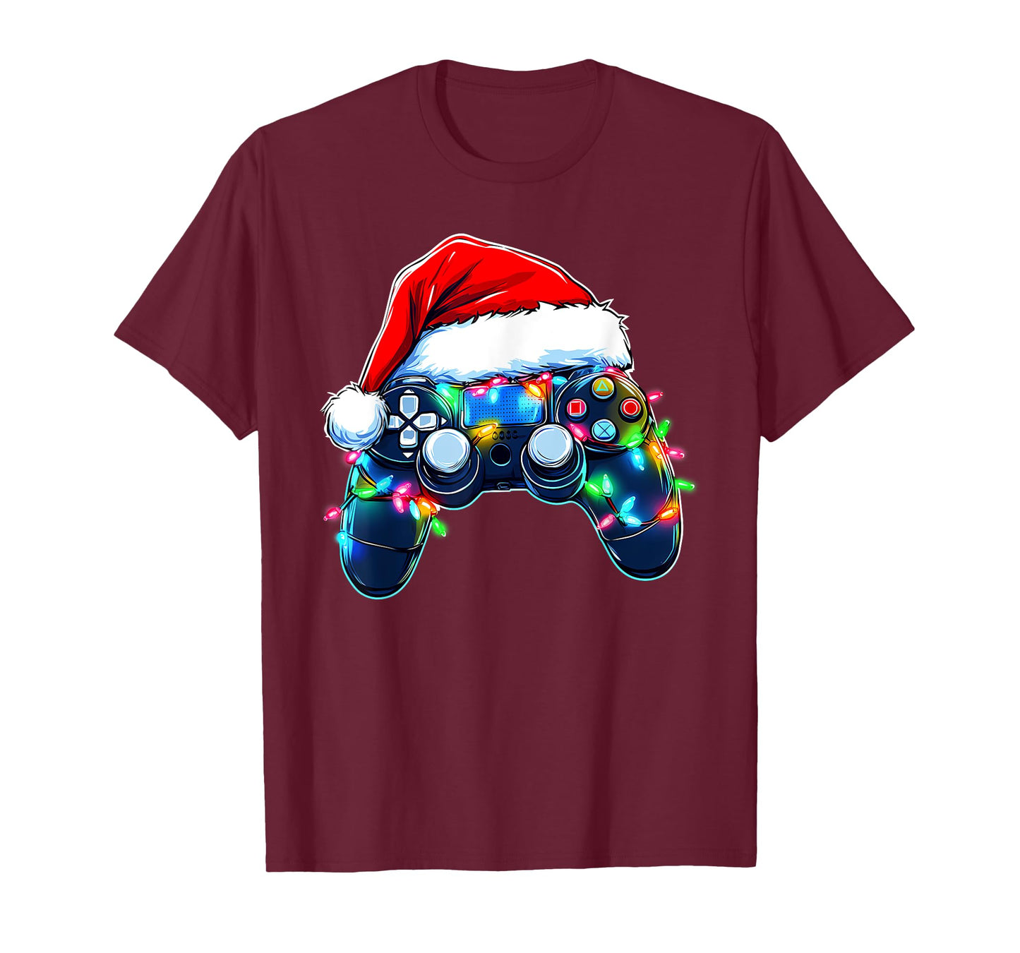 Video Game Controller Christmas Santa Hat Gamer Boys T-Shirt