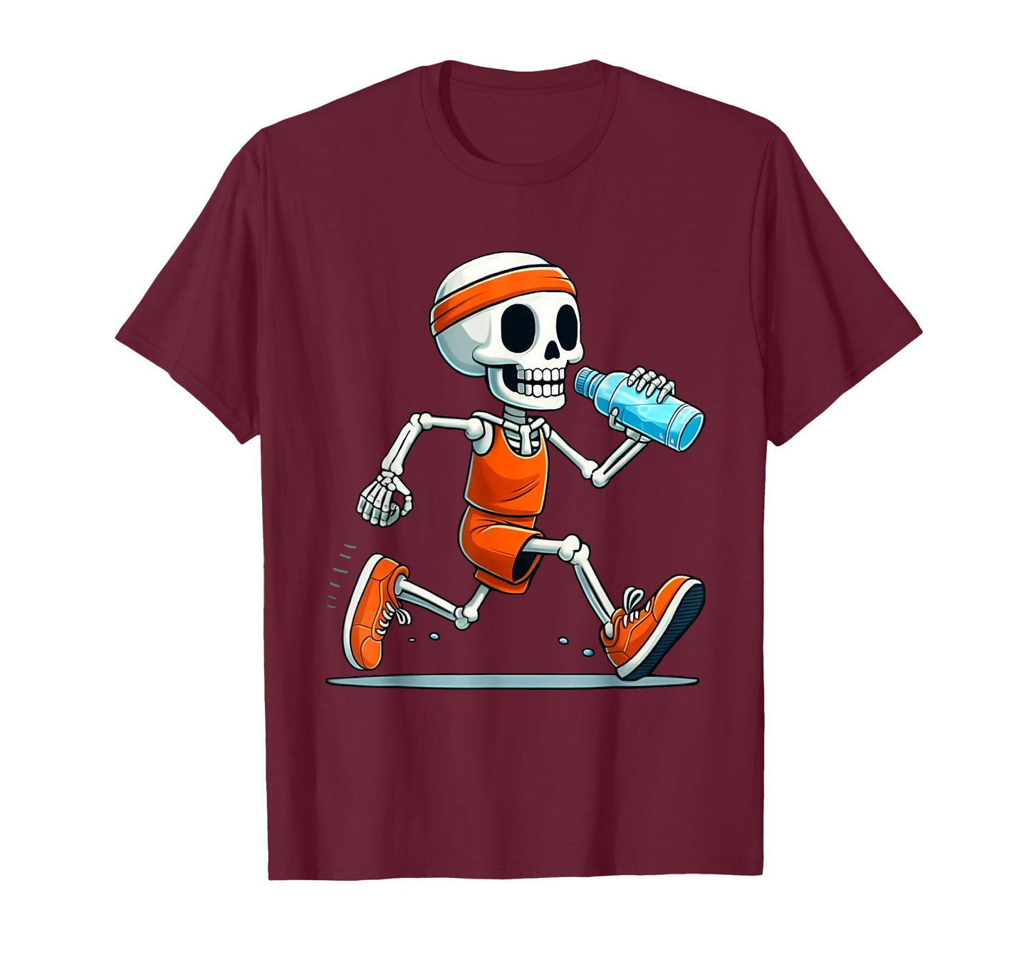 Running Skeleton Funny Halloween Runners Lover Men Women T-Shirt