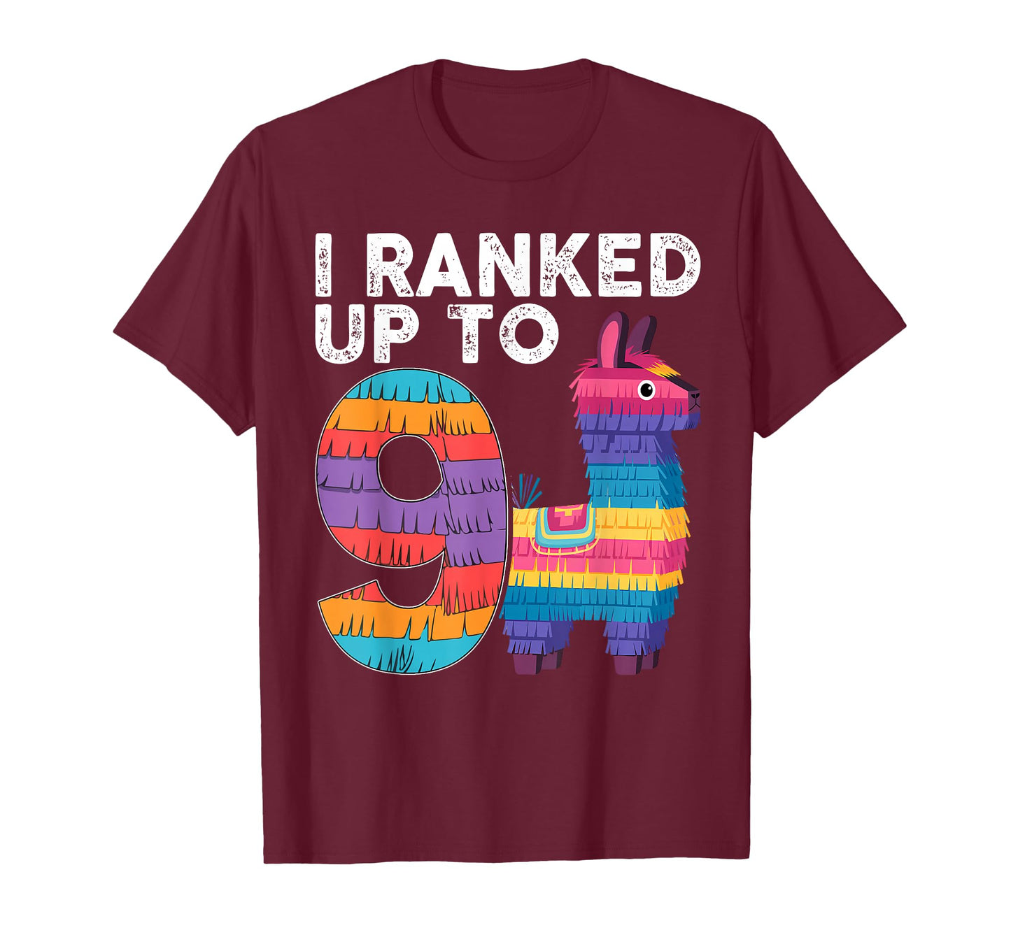 I Ranked Up To 9 Birthday Video Game Llama Piñata Birthday T-Shirt