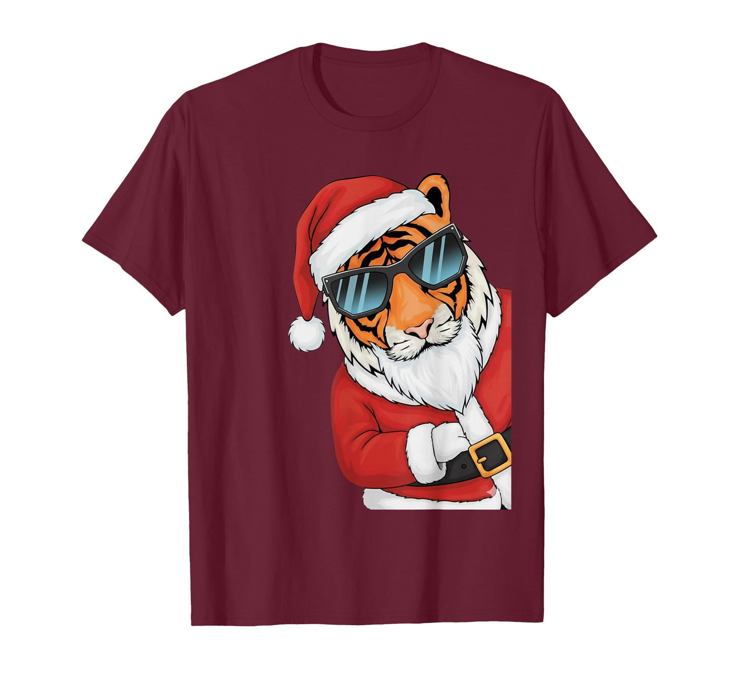 Tiger Santa with Sunglasses Xmas Boys Girls T-Shirt