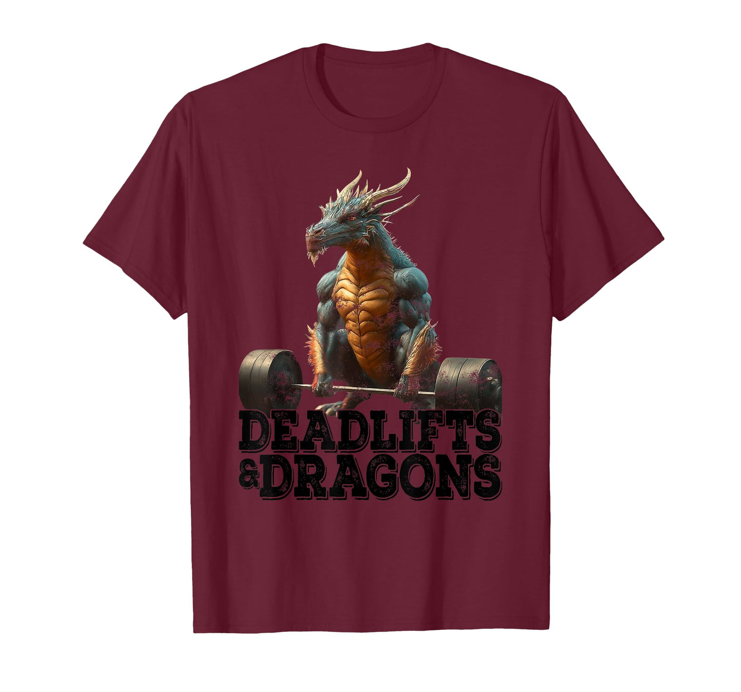 Gym Deadlifts & Dragons RPG Workout Nerd T-Shirt