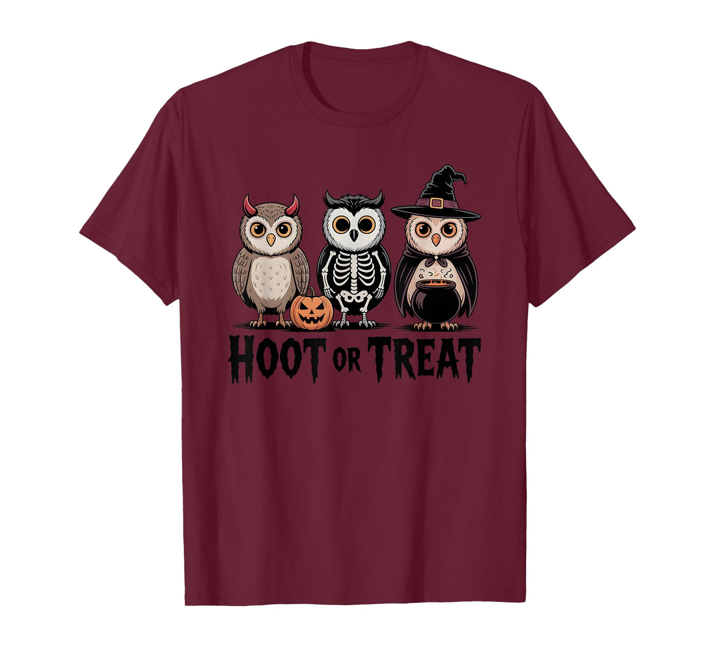 Vintage Halloween Owls Hoot or Treat Spooky T-Shirt