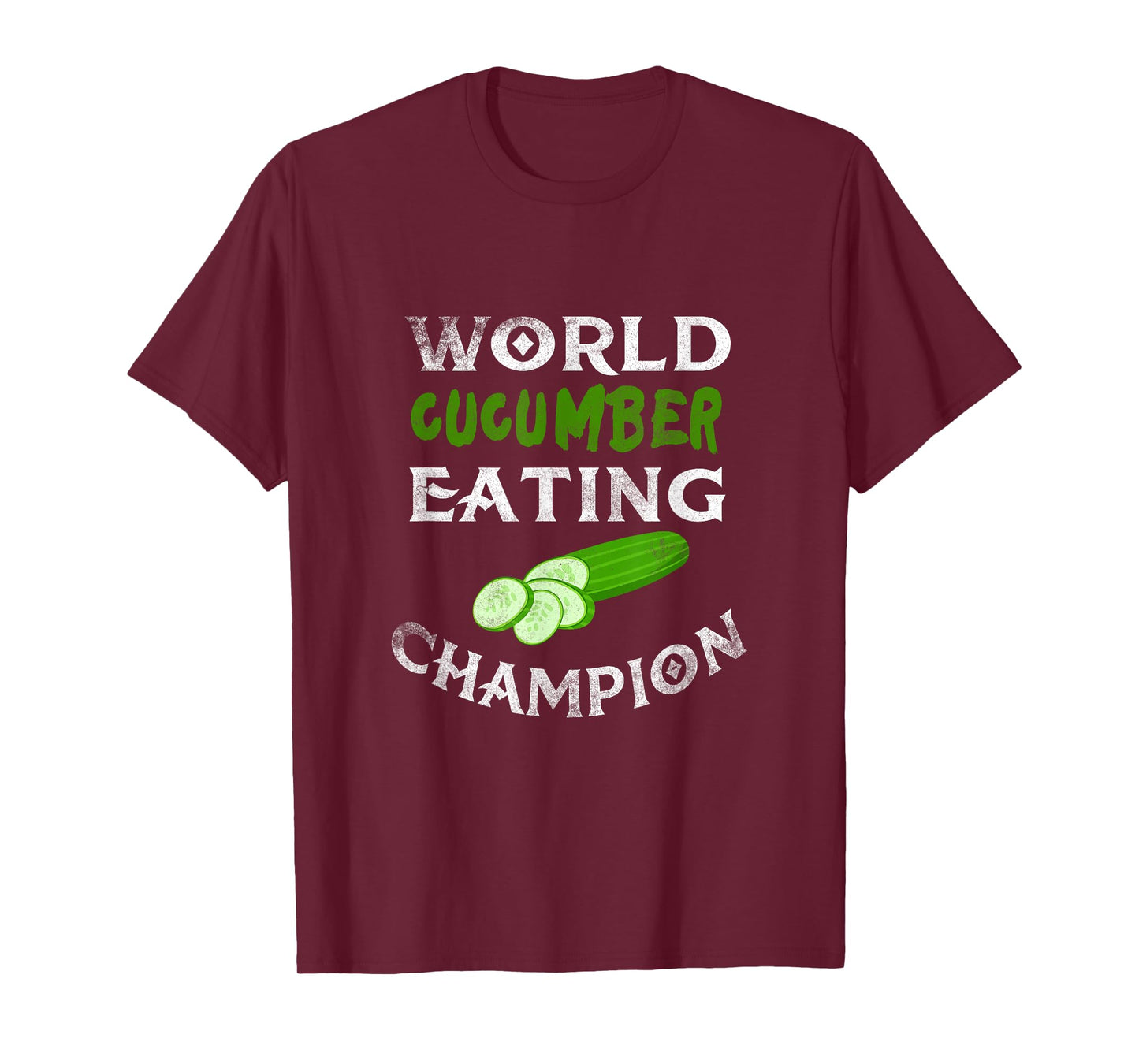 World Cucumber Eating Champion Funny T-shirt Vegetarian Tee T-Shirt