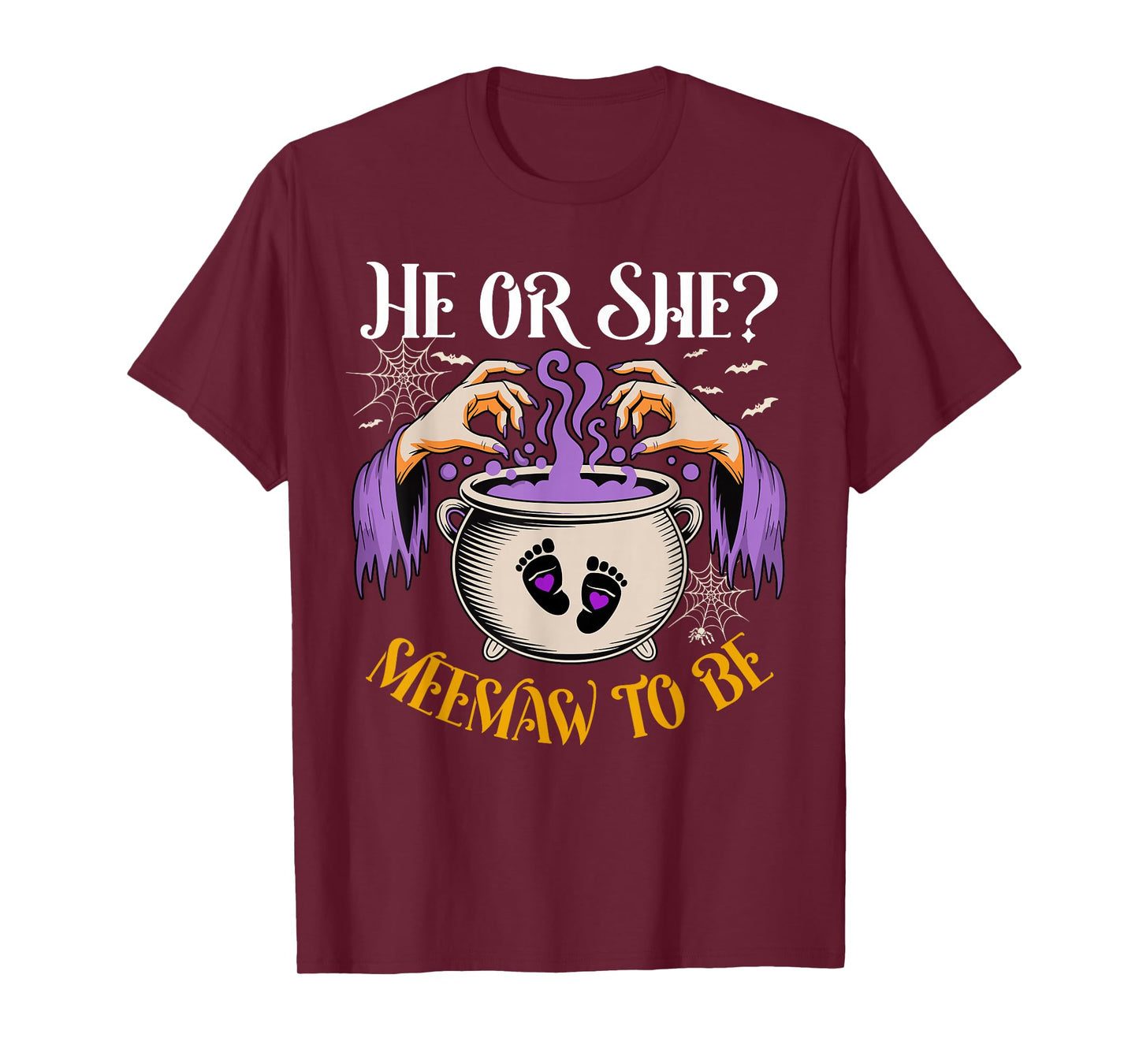 He Or She Meemaw to Be Baby Reveal Halloween Costume T-Shirt