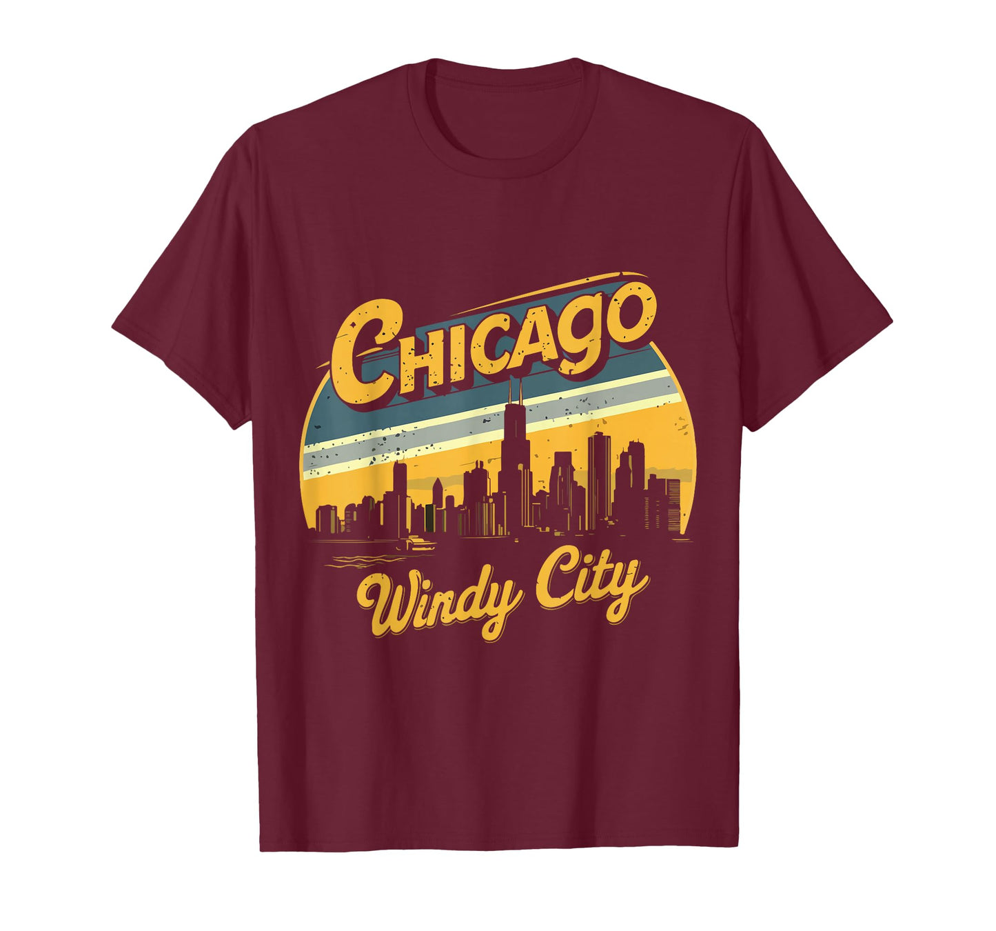 Chicago Skyline Windy City Costume Vintage Illinois Souvenir T-Shirt