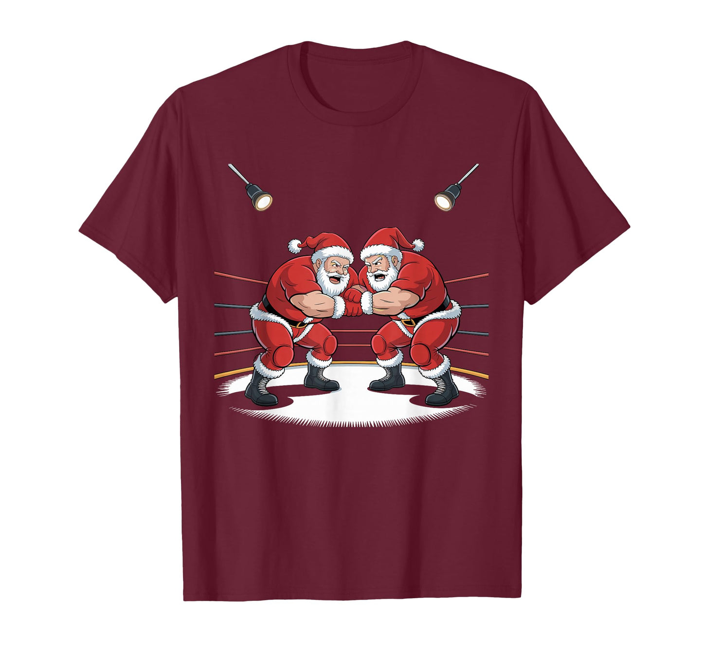 Santa Wrestling Funny Sports Christmas Holiday Outfit T-Shirt