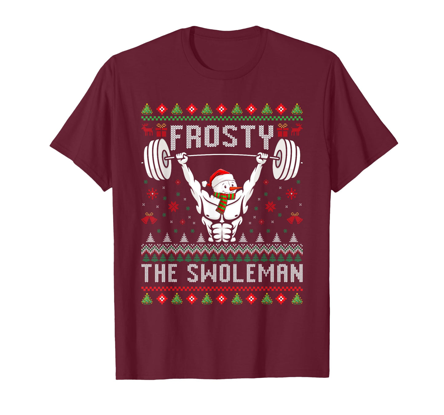 Frosty the Swoleman Fitness Snowman Gym Snowmen T-Shirt