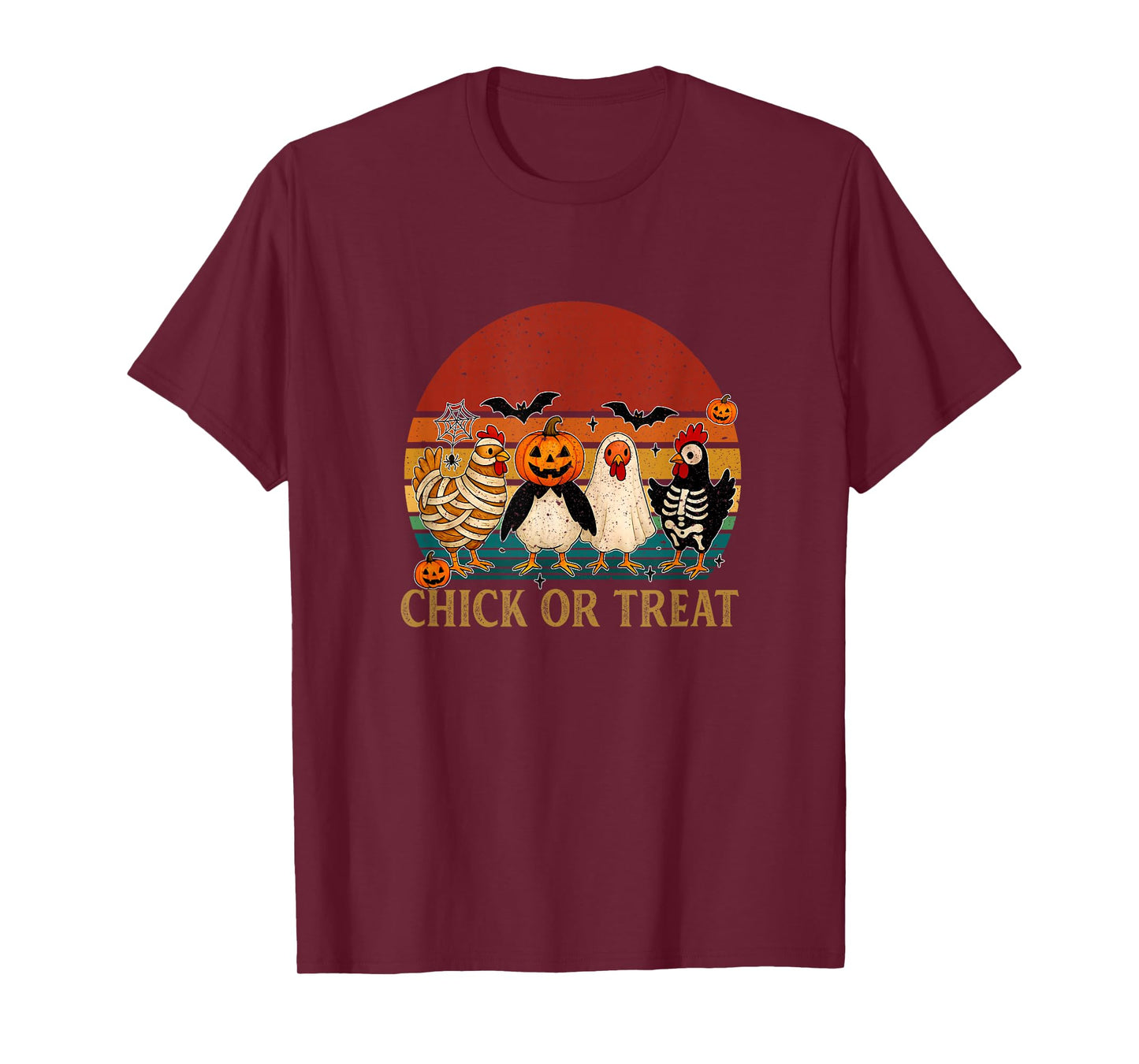 Chick Or Treat Halloween Pumpkin Ghost Spooky Funny Chicken T-Shirt