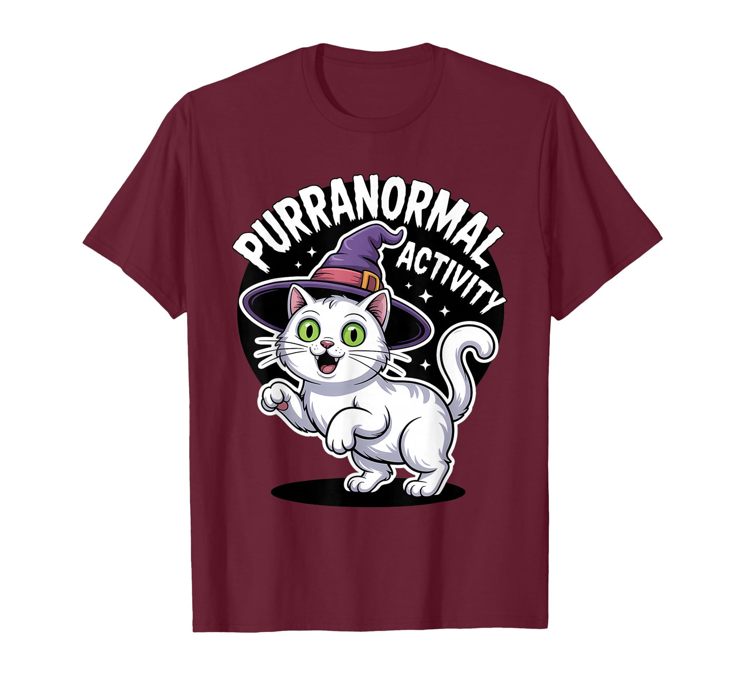 Purranormal Activity Cute Witch Cat Funny Halloween T-Shirt