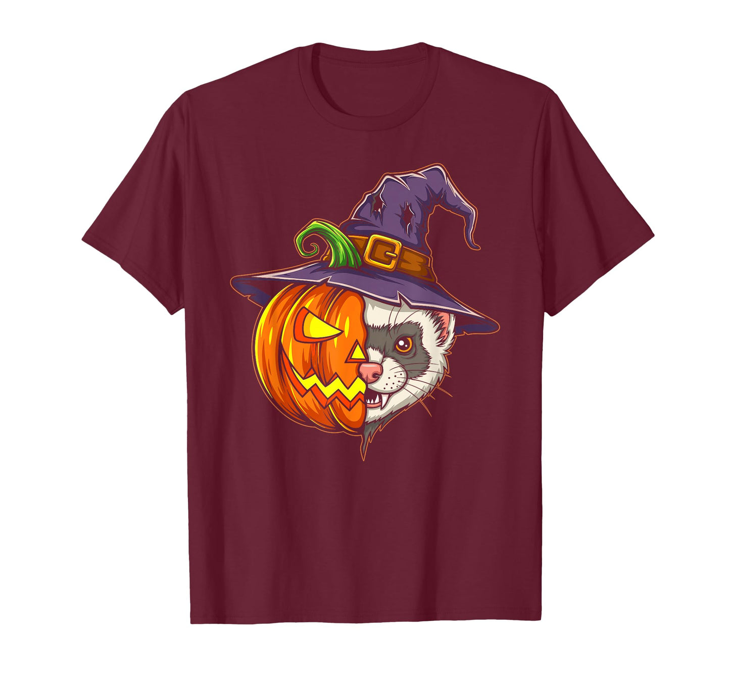 Ferret Pumpkin Jack O Lantern Halloween Kids Mens Womens T-Shirt