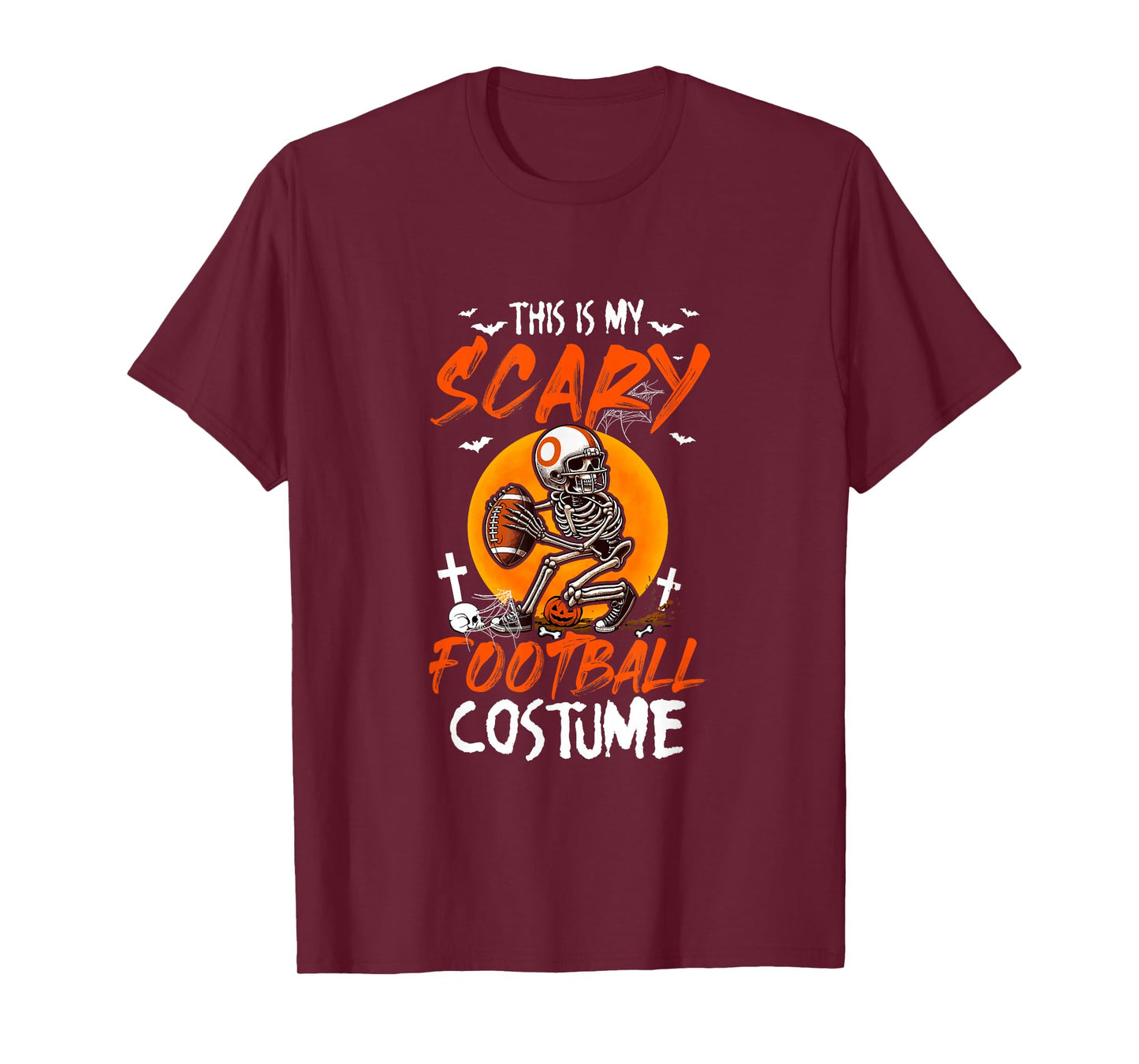 My Scary Football Costume Skeleton Halloween Player Team T-Shirt