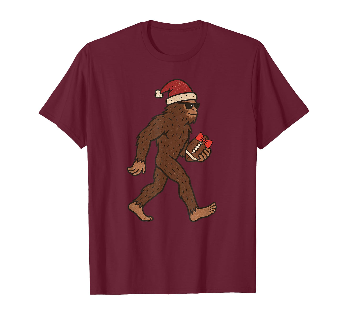 Christmas Sasquatch American Football Xmas Holiday T-Shirt
