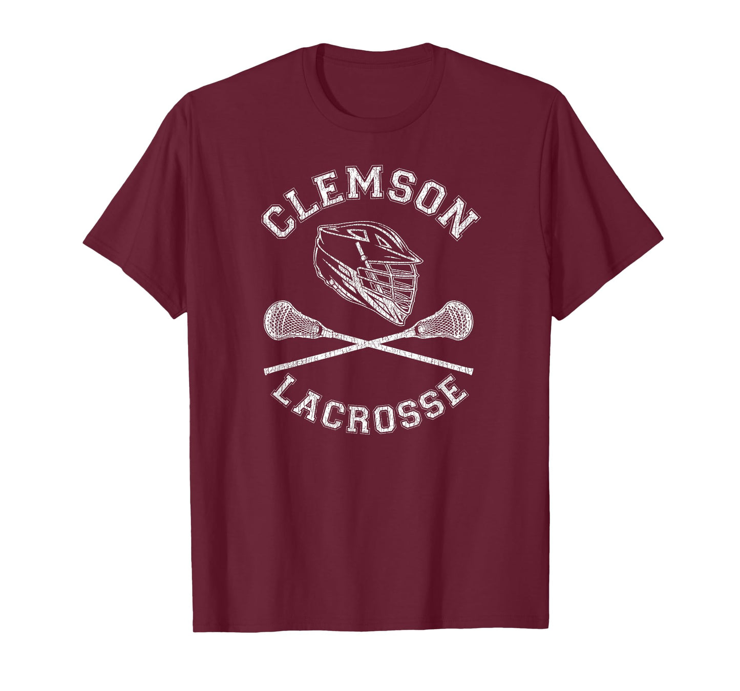 Clemson Lacrosse Vintage Distressed Retro Lax T-Shirt
