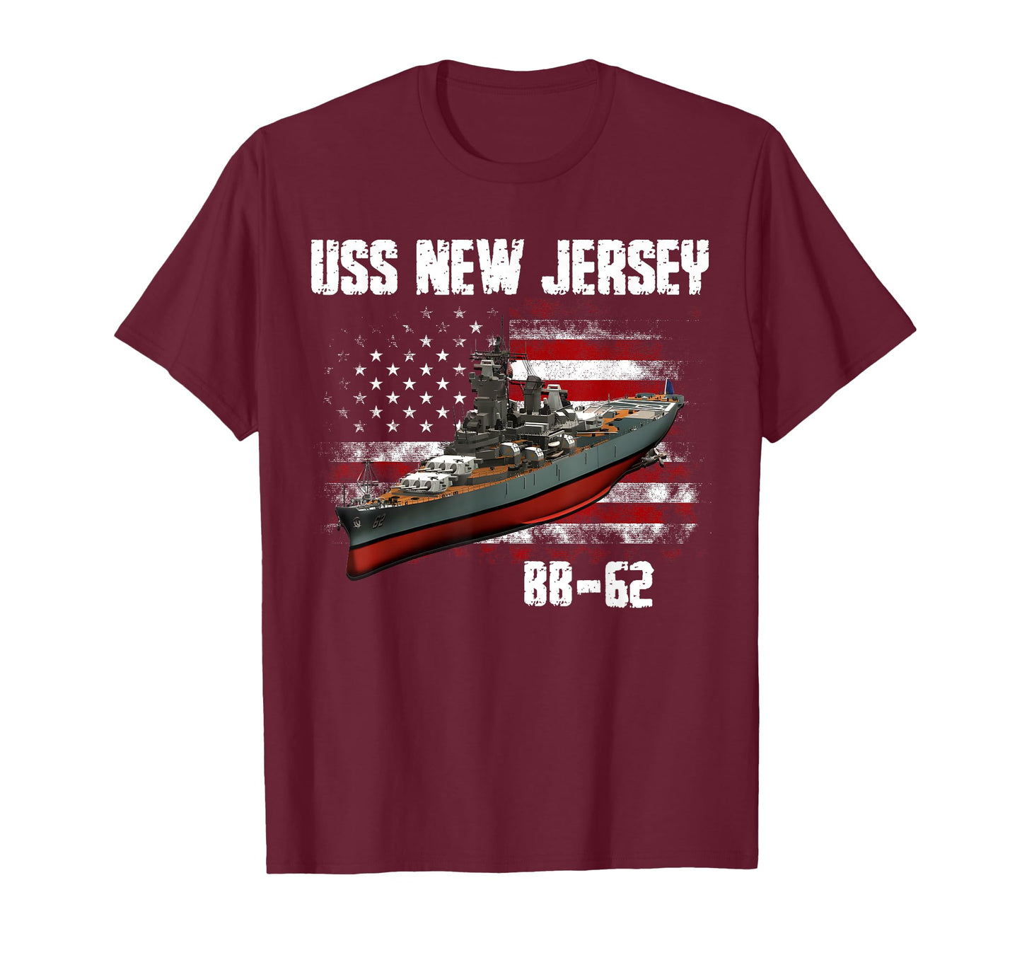 WW2 American Battleship USS New Jersey BB-62 Warship Veteran T-Shirt