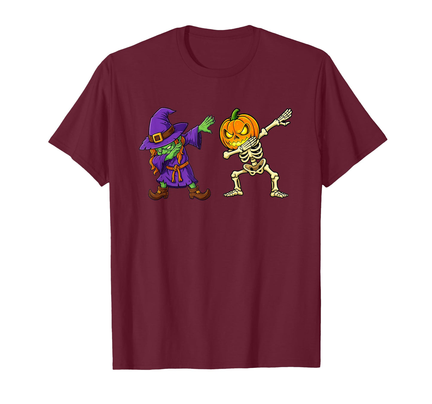 Halloween Skeleton Witch Dabbing Spooky Skeleton Pumpkin T-Shirt