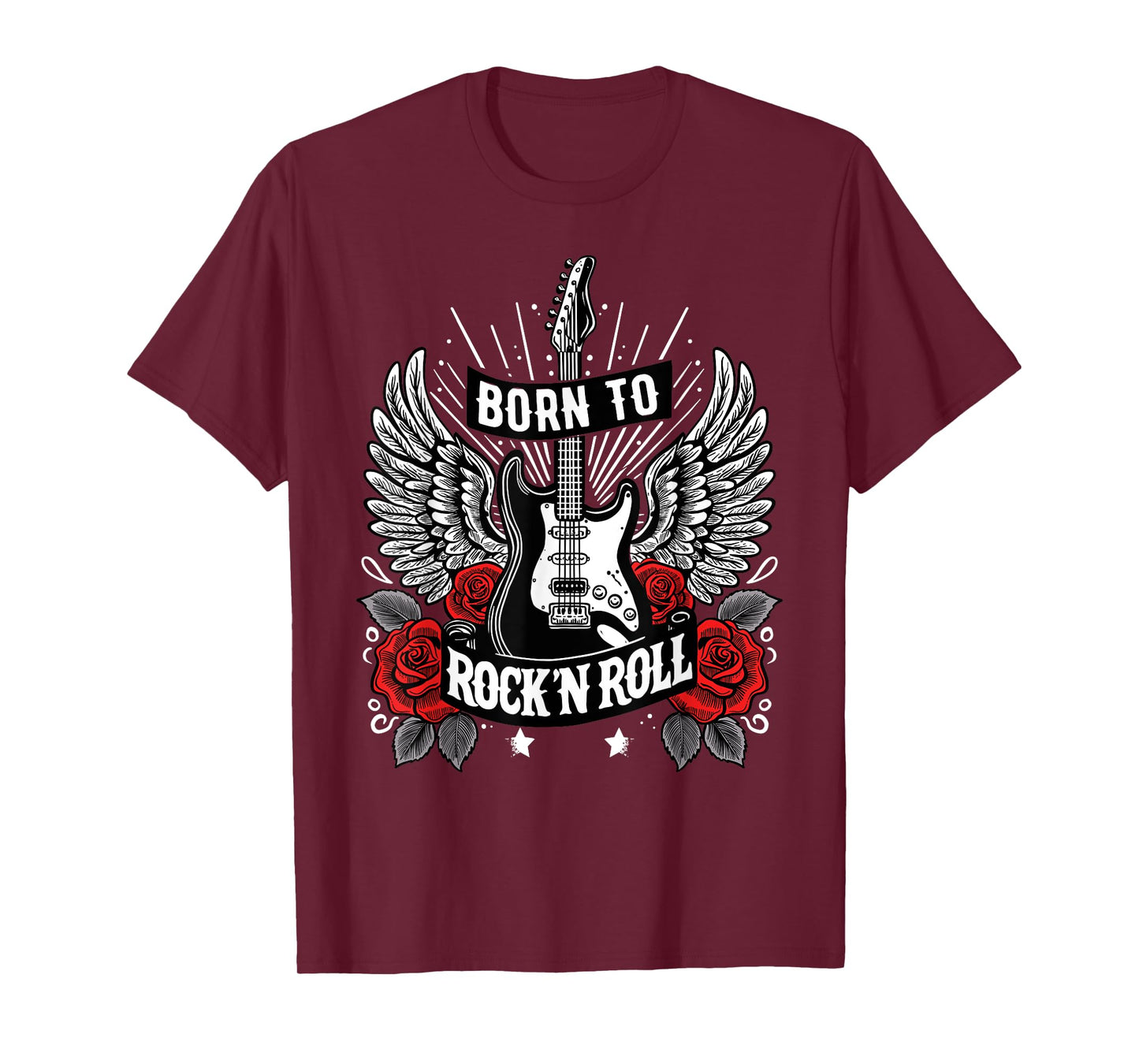 Born To Rock Lets Rock Vintage Retro Rock&Roll Rock Concert T-Shirt