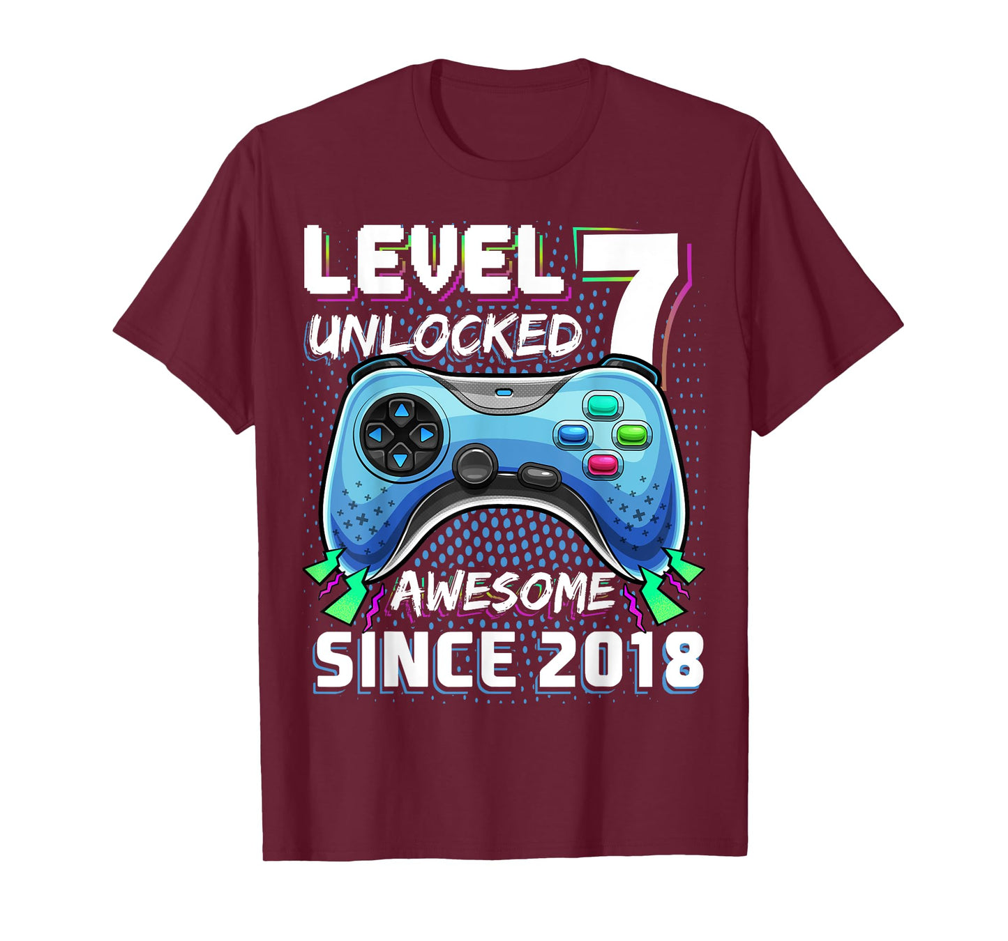 7th Birthday Boy Level 7 Gamer 7 Year Video Game Party T-Shirt