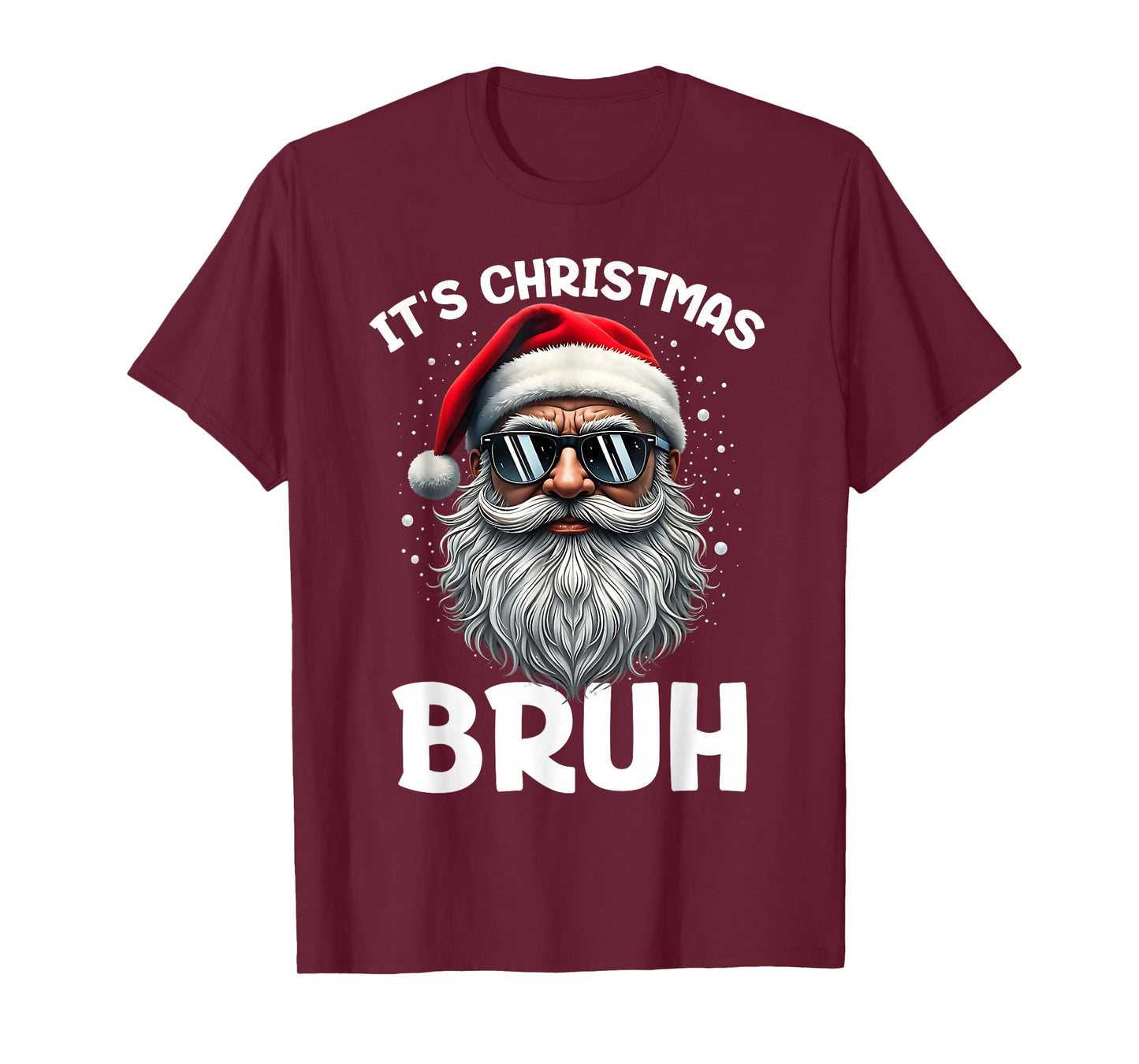 Bruh Christmas Boys Kids Santa Face Retro Sunglasses Xmas T-Shirt
