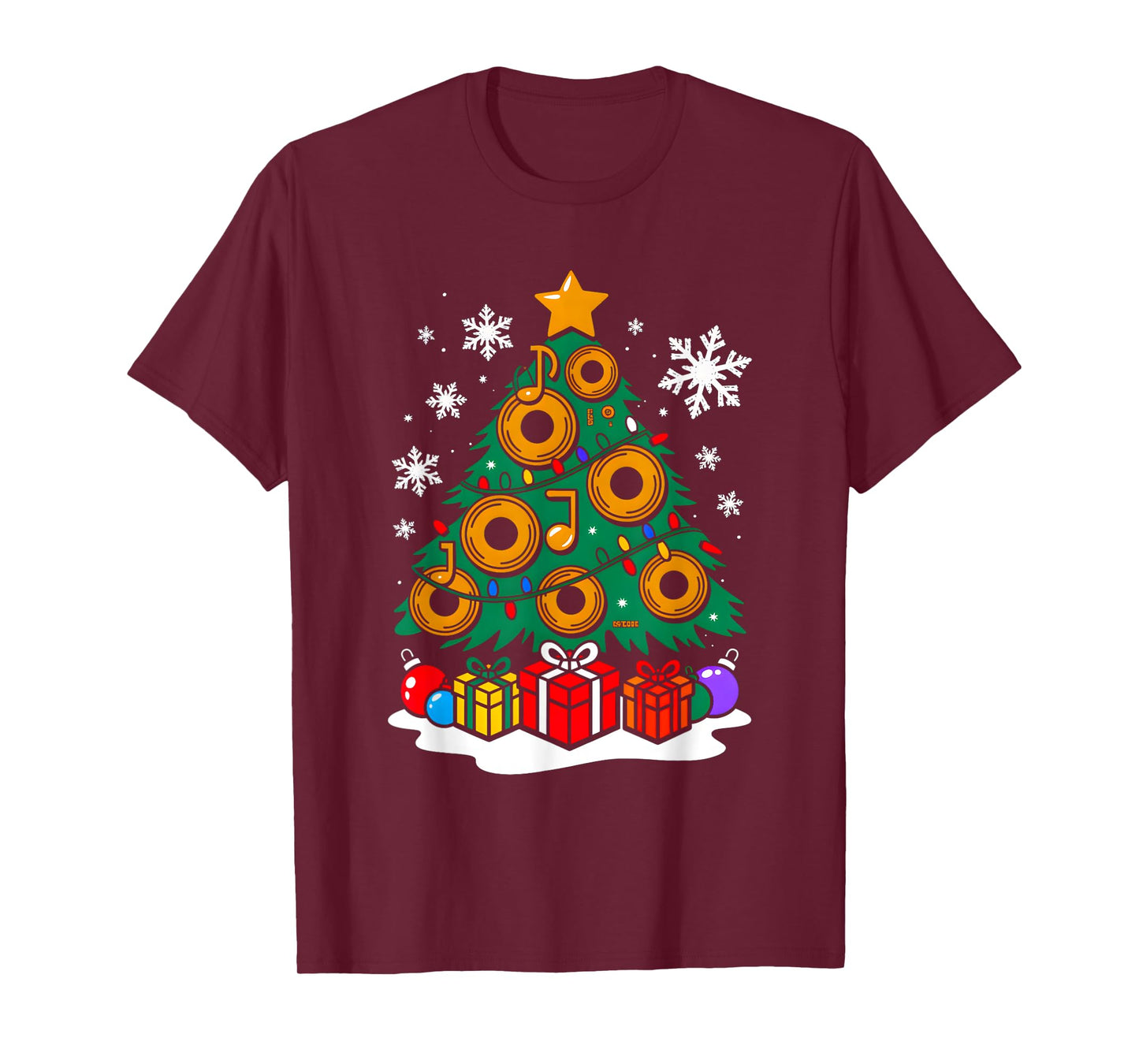 Christmas Dj Player Xmas Tree Funny Music Lover Santa T-Shirt