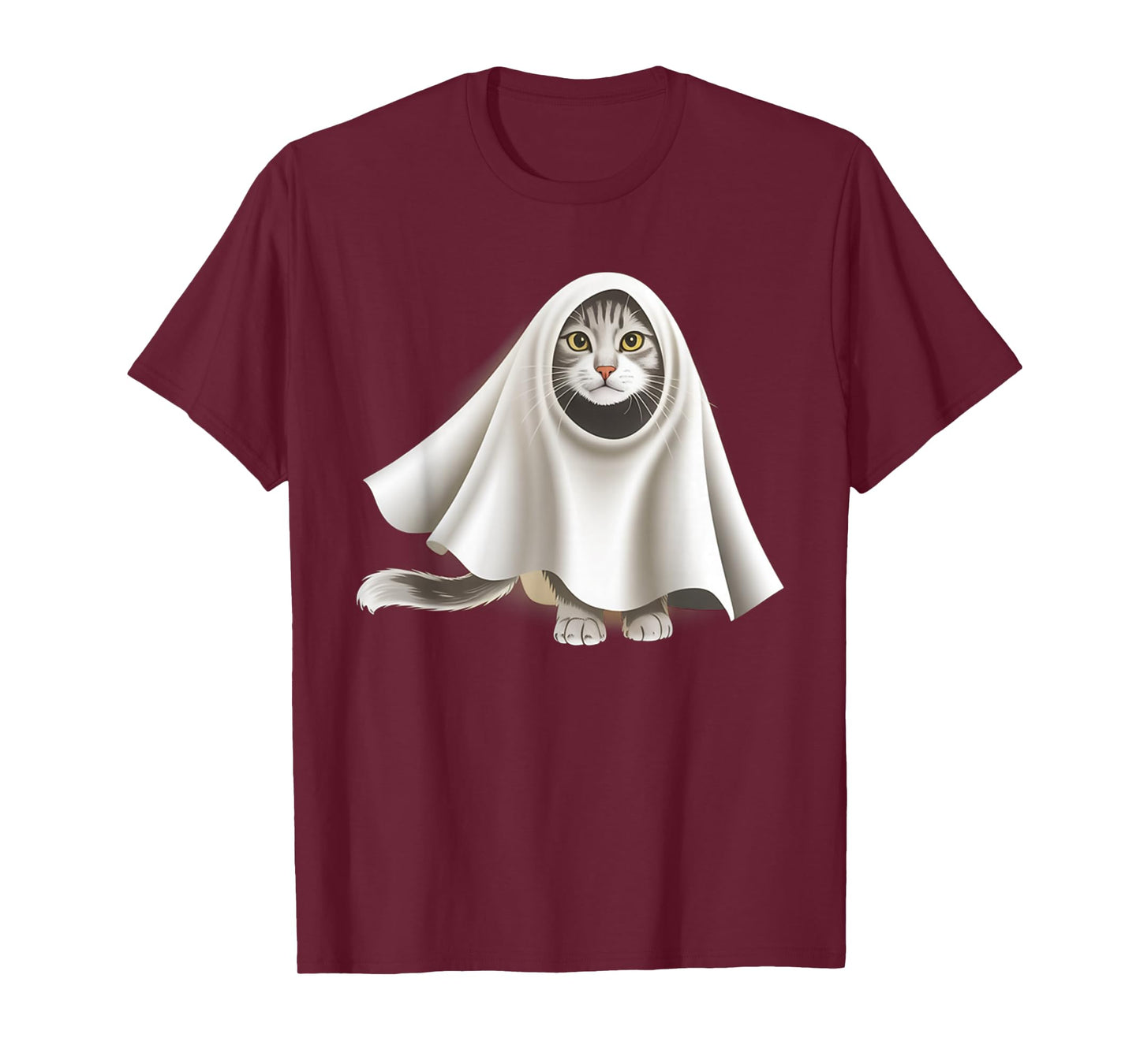 Ghost Cat Meme Funny Halloween Men Women Kids T-Shirt
