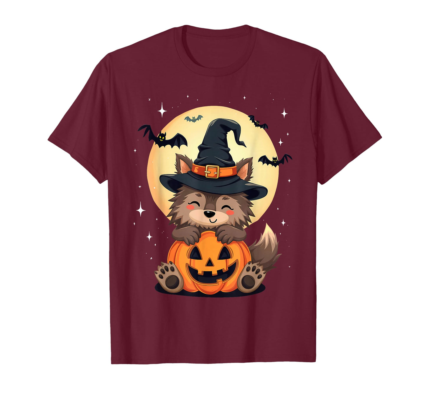 Halloween Werewolf Witch Hat Pumpkin Spooky T-Shirt