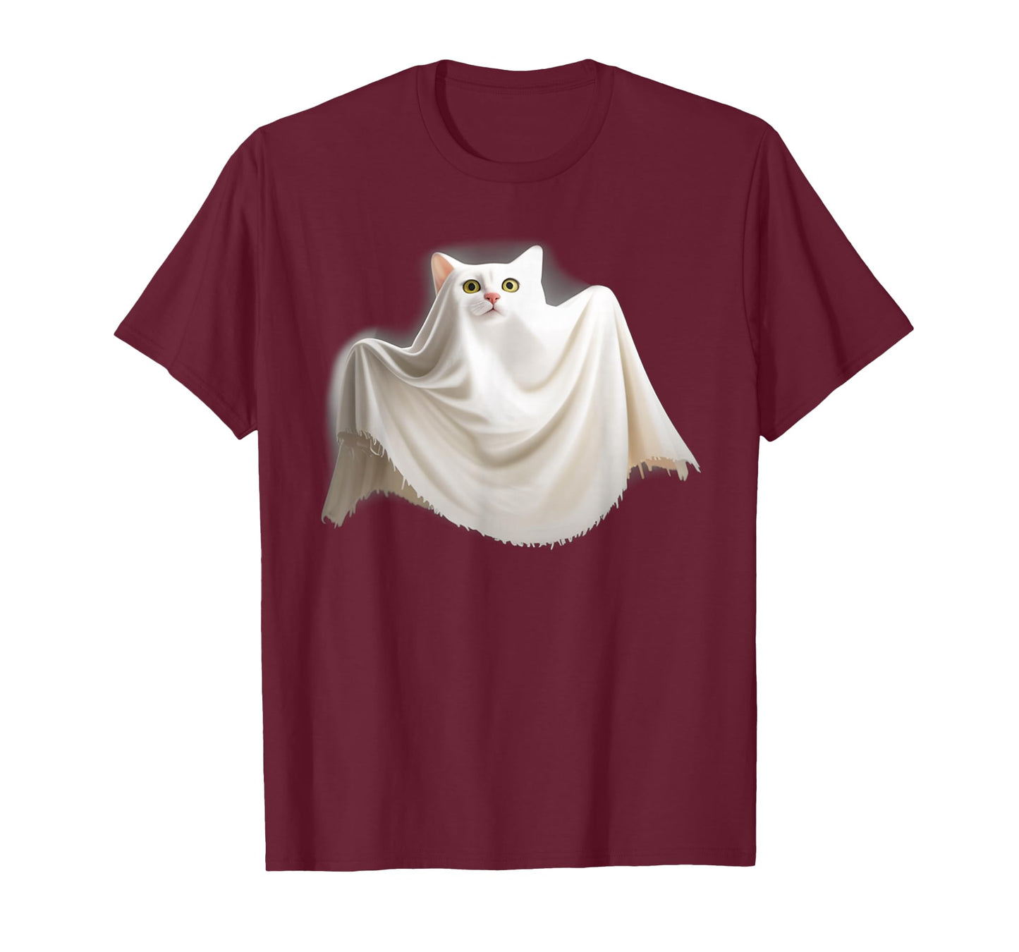 Ghost Cat Meme Funny Halloween Men Women Kids T-Shirt