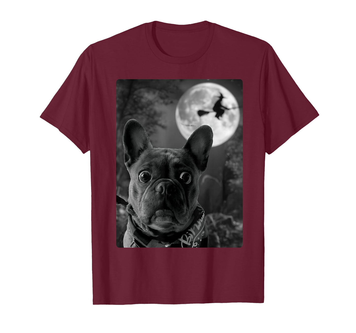 Funny Dog Selfie Full Moon Flying Witch Halloween Dog T-Shirt