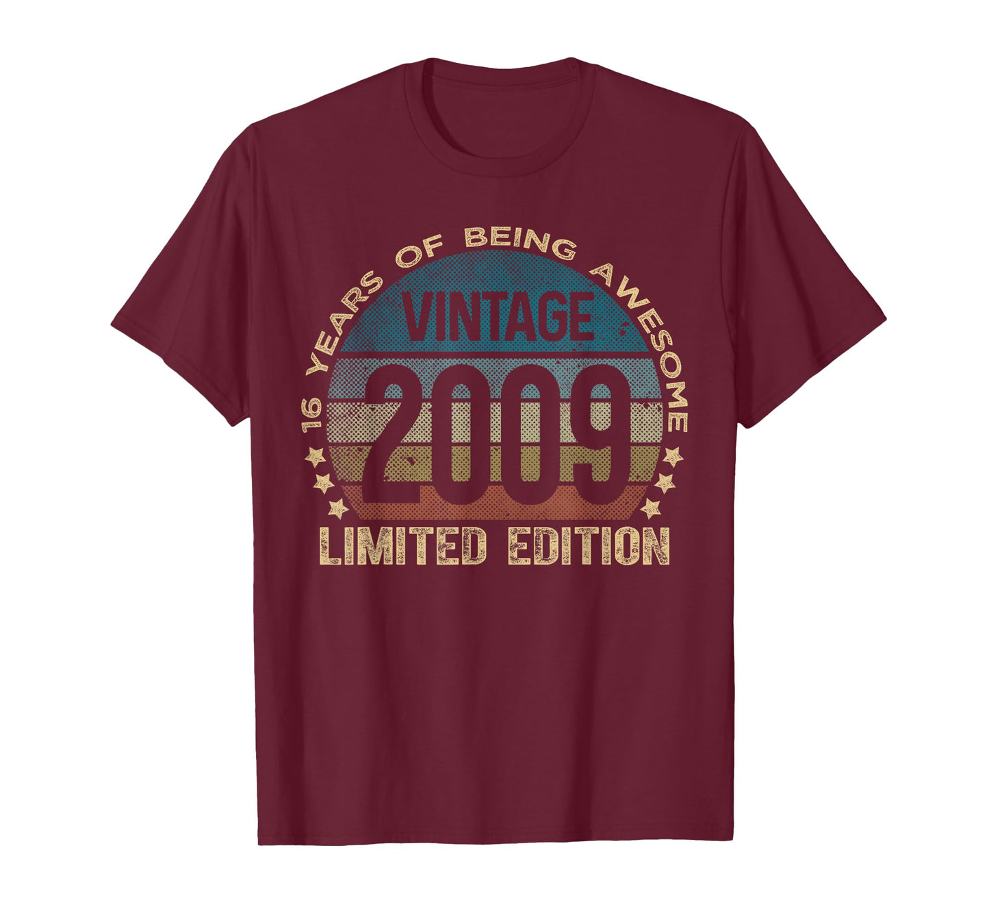 Retro Birthday Shirts For Men and Women 2025 HH 16 Year Old Gifts Vintage 2009 Limited Edition 16th Birthday T-Shirt Unisex-Kids Black Small Classic Crew Neck Short Sleeve T-Shirt