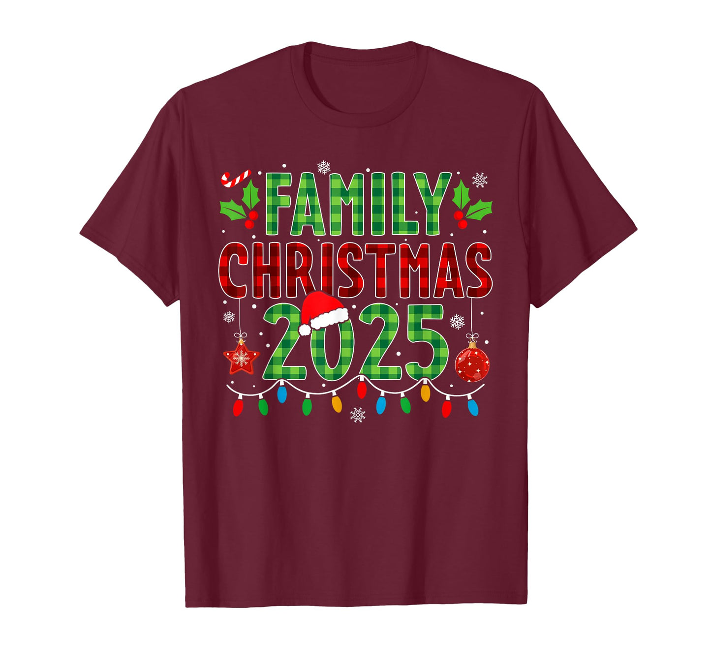 Family Xmas Matching Plaid Christmas 2025 Men Women Kids T-Shirt