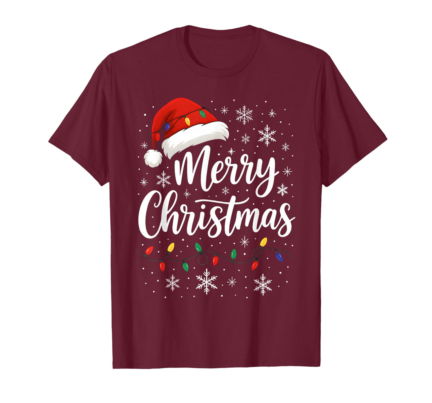 Merry Christmas Red Santa Hat Reindeer Family Xmas Men Women T-Shirt