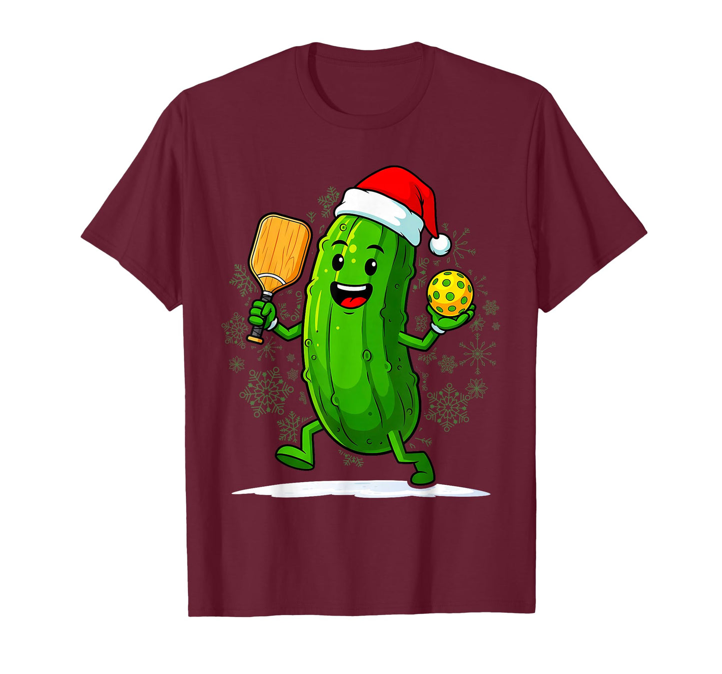 Pickleball Pickle Santa Claus Christmas Sports Humor T-Shirt
