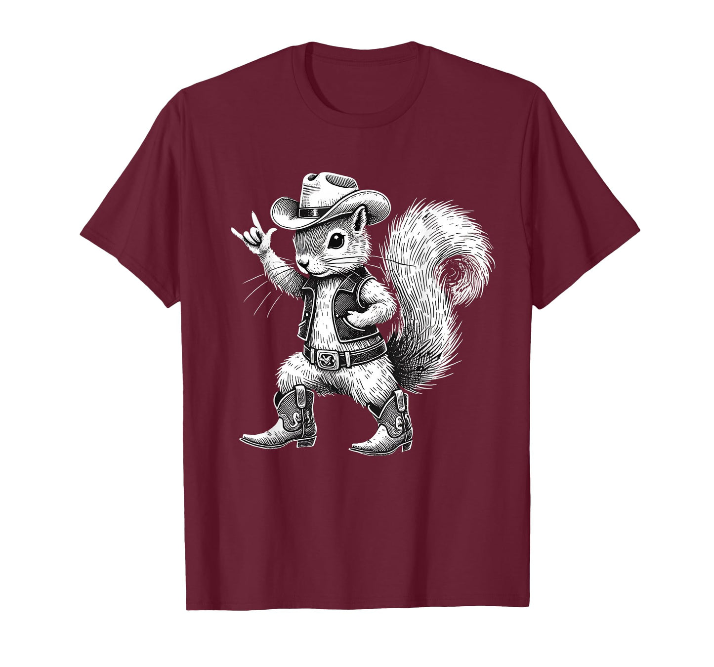 Vintage Squirrel Funny Cowboy Cowgirl Western Country Animal T-Shirt