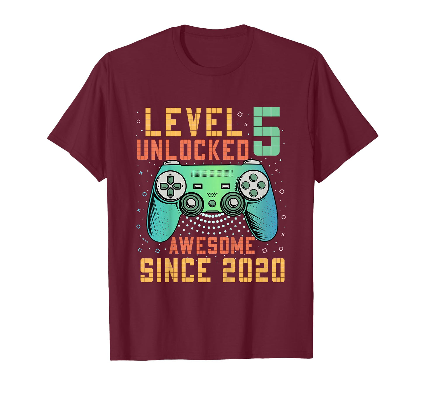 Kids Level 5 Unlocked 5th Birthday 5 Year Old Boy Gifts Gaming T-Shirt